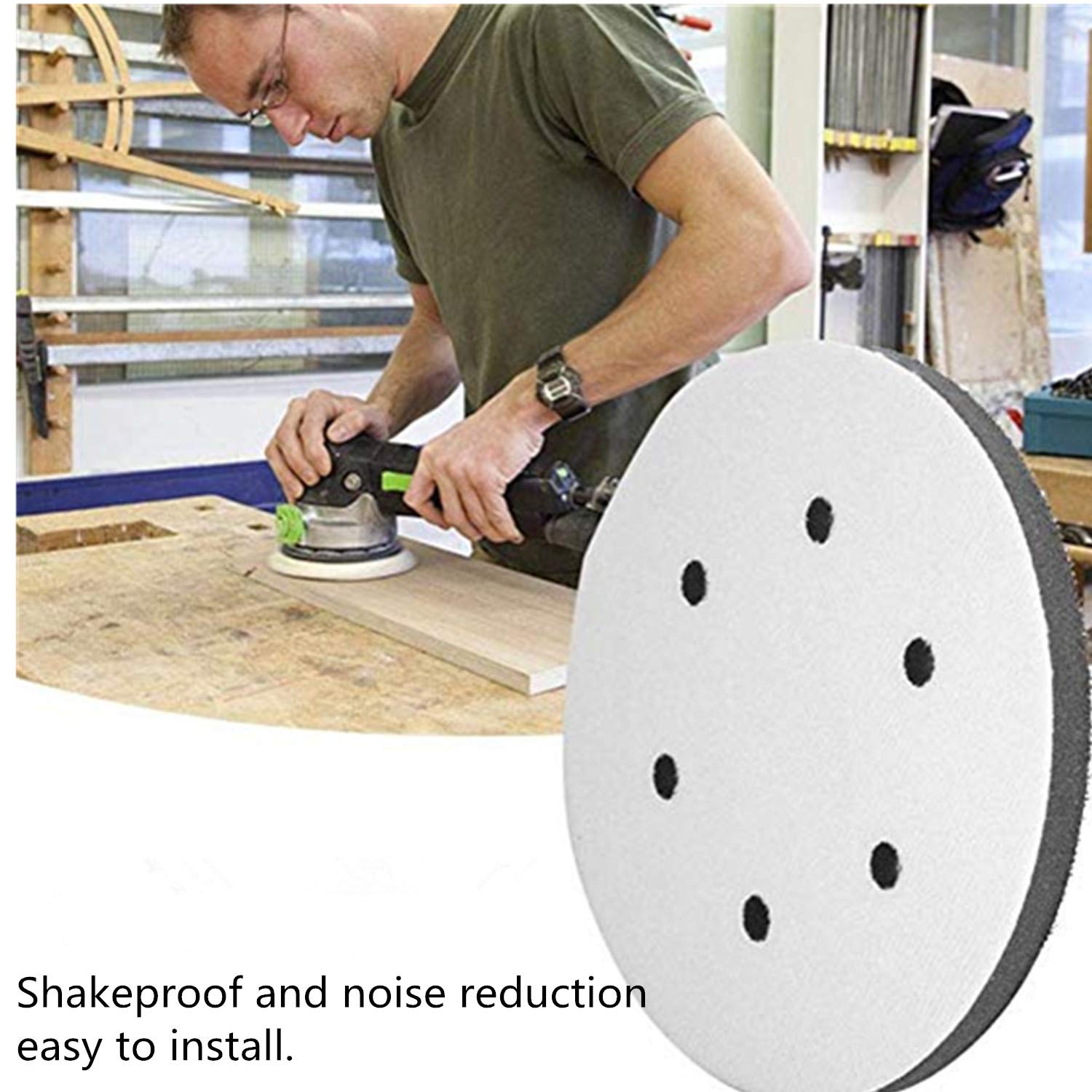 PPX miękka gąbka polerska, 150 mm średnicy Soft Buffer Interface poduszka Pad do płatków szlifierskich (6 otworów)