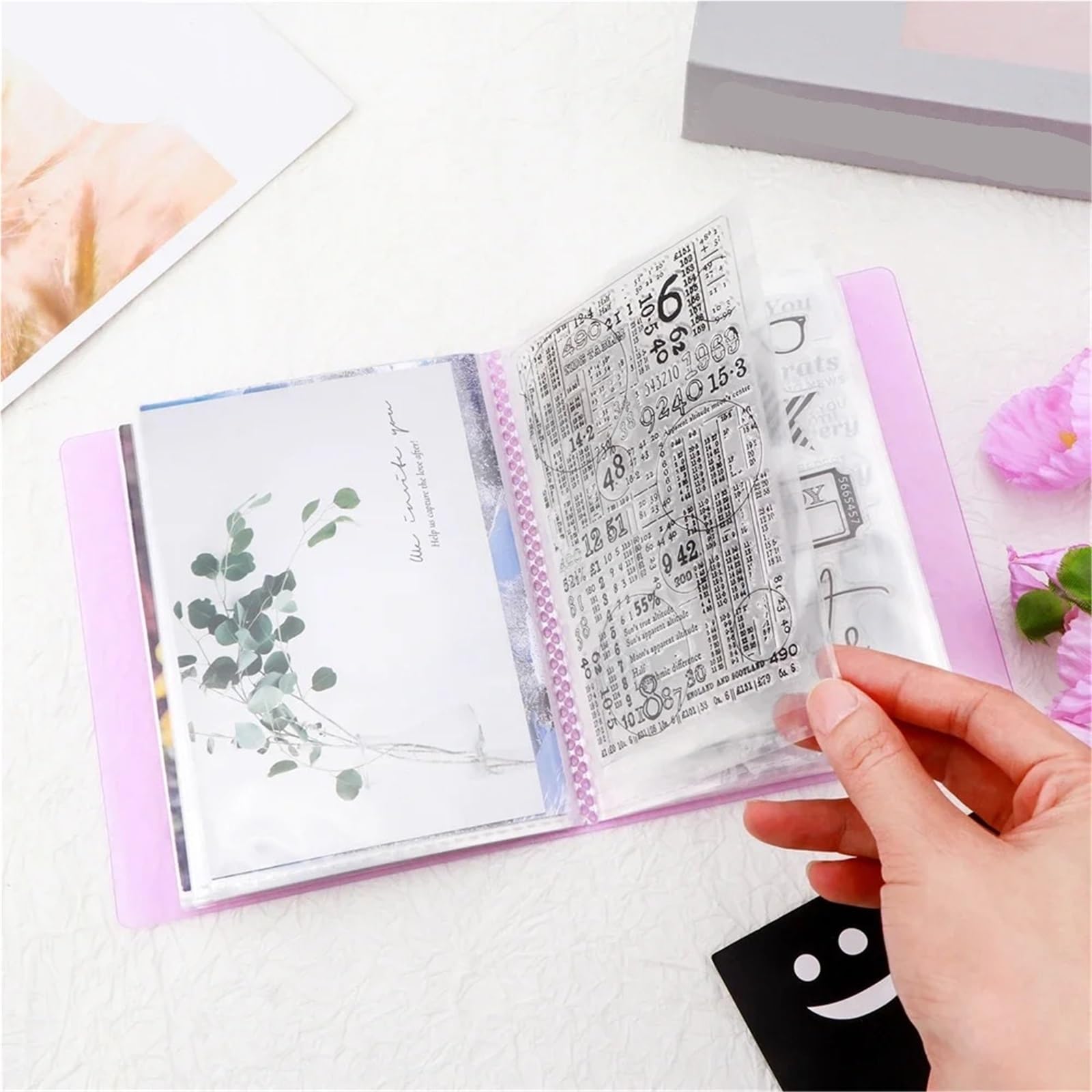 4PCS 40Pockets A6 Folder Book With Plastic Sleeves Für Mappe/Portfolio | Presentation Book For Screen Stencil For Polymer Clay Storage Booklet Stamp(Green)