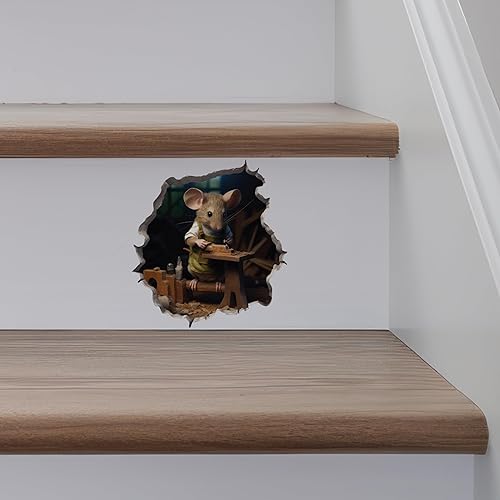 Miniatura 5 de Adhesivo de pared 3D con agujero de ratón para carpintería con agujero de ratón
