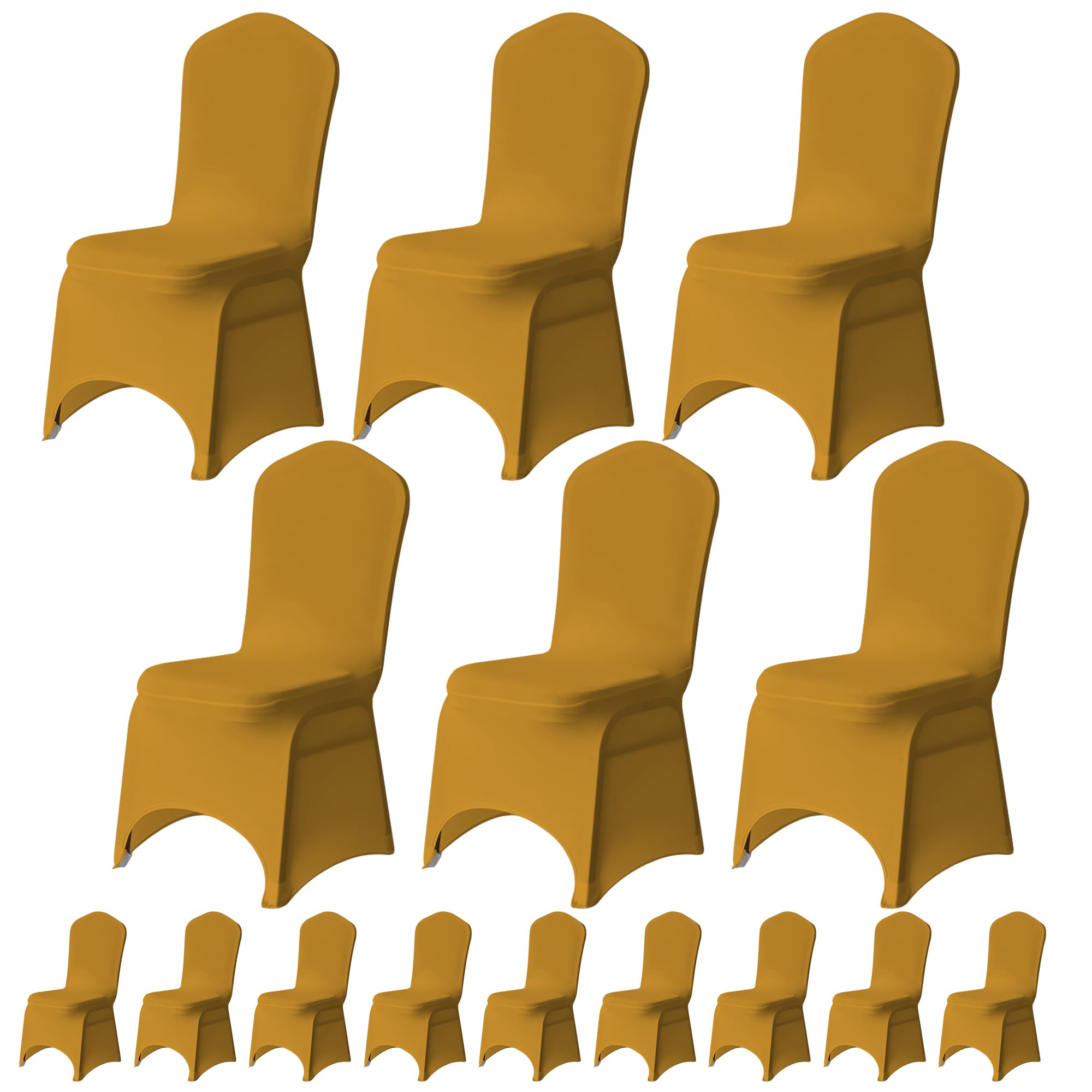 Trimming Shop 20pcs Light Gold Wedding Chair Covers Stretch Slipcovers โ image 1