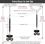 PRIOR FITNESS Bungee Fitness Equipment Set - Heavy Resistance Band, Elastic Dance Cord, Workout Equipment for Home Gym
