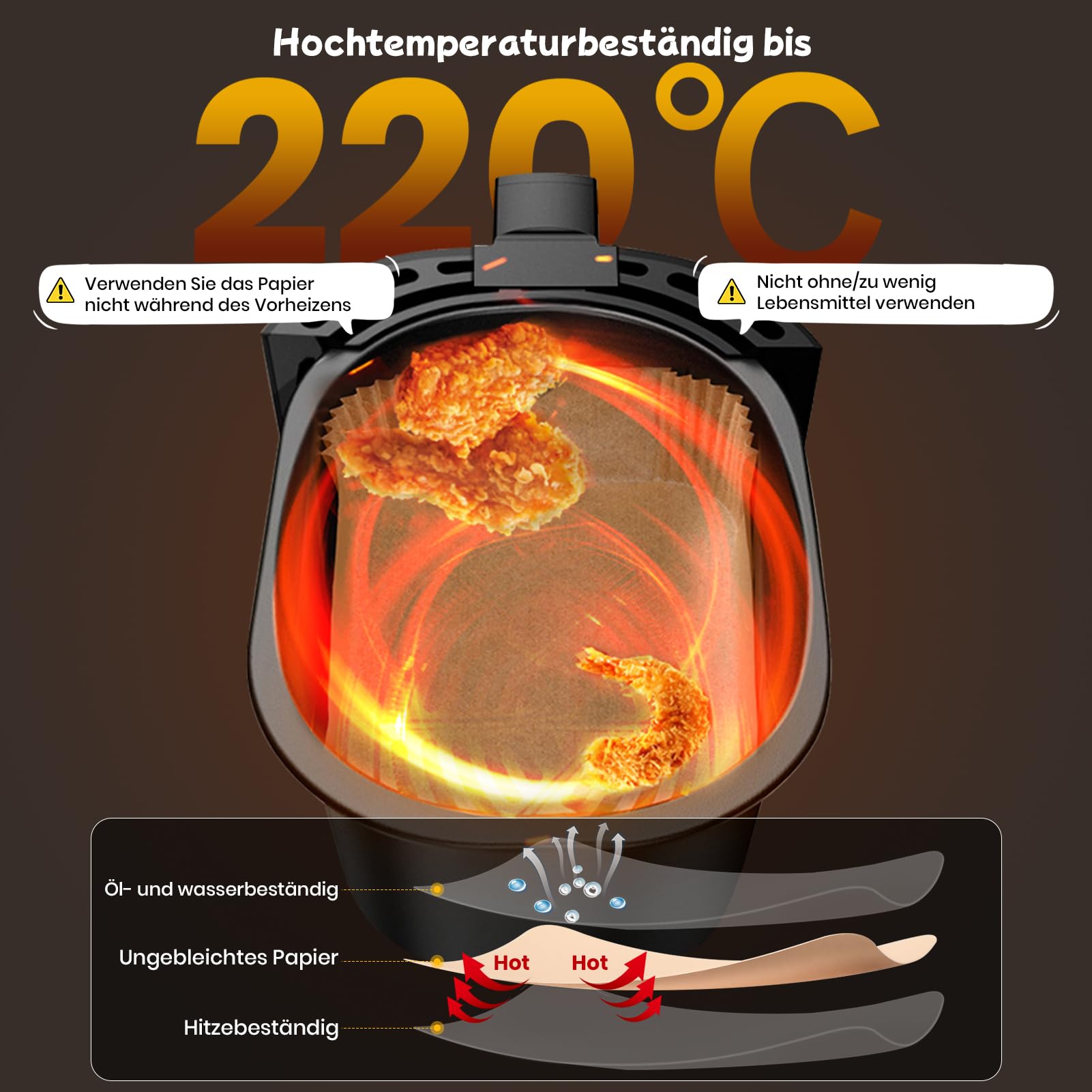 300 Stück Backpapier für Heißluftfritteuse mit Doppelkammer, 20,5x14CM Airfryer Backpapier für Ninja Dual Zone/Double Stack, kompatibel Ninja AF300EU, AF400EU, AF400EUCP Anderen Dual Zone Air Fryer