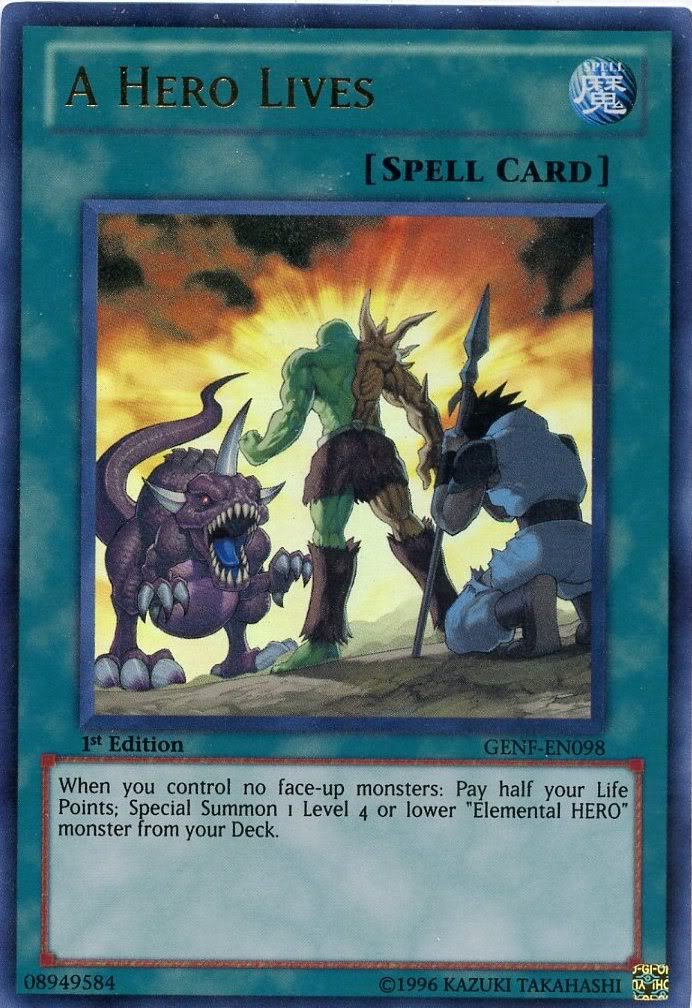 Yu-Gi-Oh! Sammelkarte „A Hero Lives“ (GENF-EN098) – Ultra Rare, 1st Edition, Aus Dem Generation Force Set