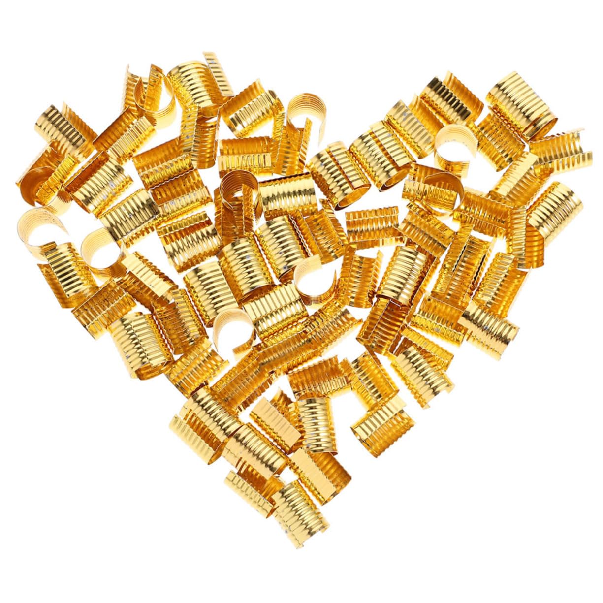 Operitacx DIY Jewelry Making Findings 100pcs Tassel String End Fastener Metal Cylindrical Fastener Crimp