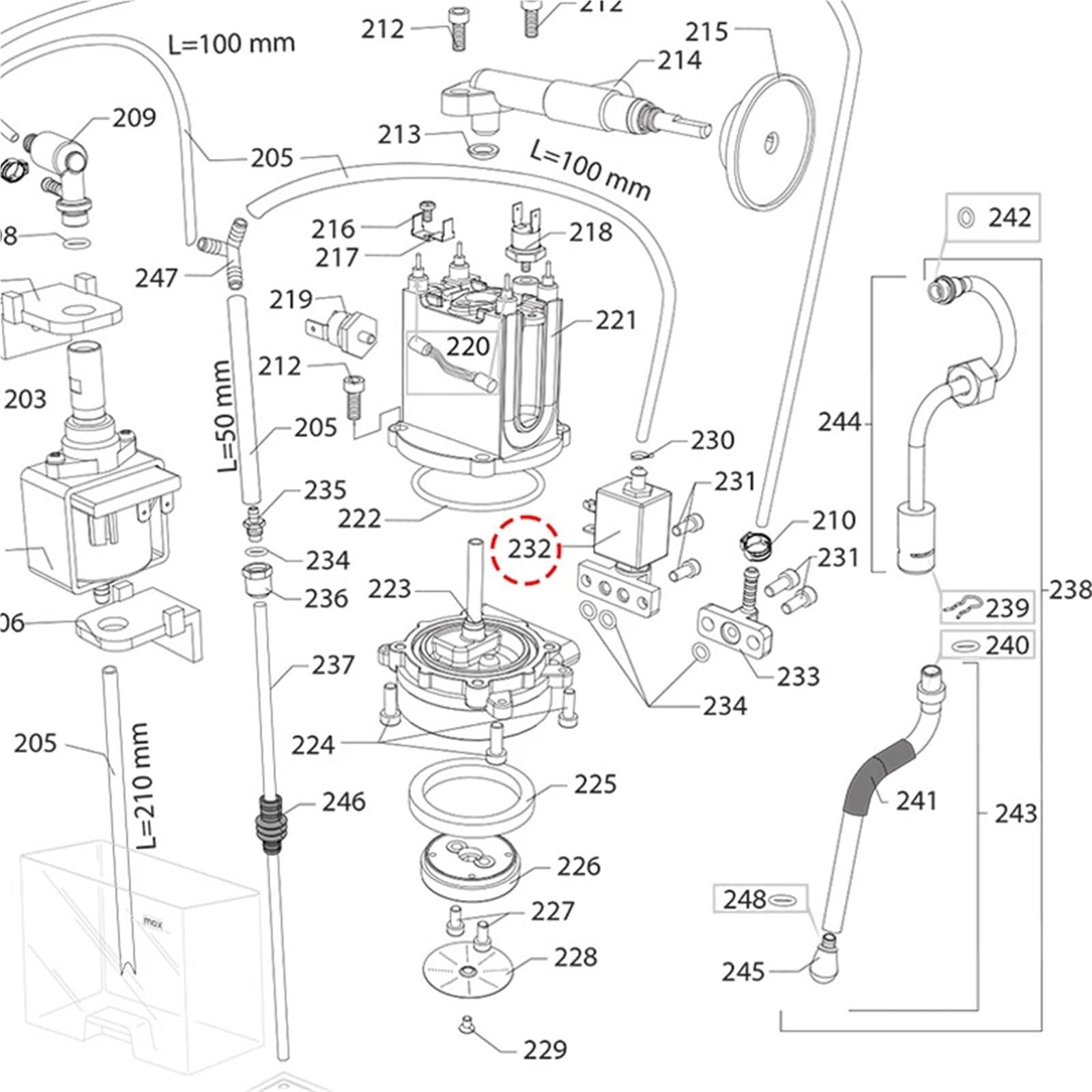 Válvula Solenoide De 120V/230V, Compatible Con Gaggia, Cabezal De Elaboración De Cafetera Semiautomática Classic Evo(230V 1pcs)