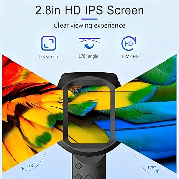 1000X Magnifying Glass, Handheld Microscope with 2.8in HD IPS Screen 15 LED Lights Digital Magnifier for Reading, Inspection, Jewelry, Exploring, 12 Languages