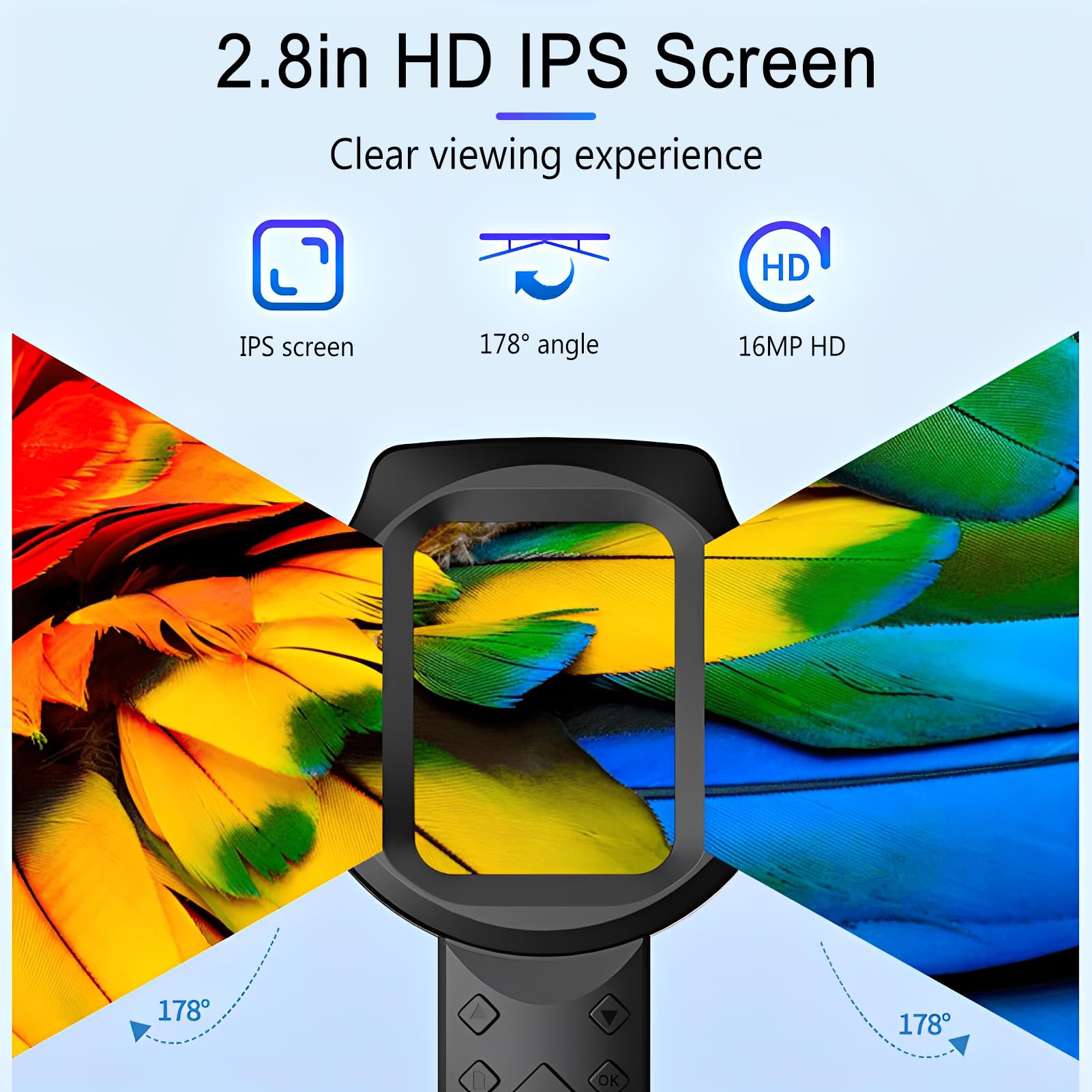 Microscopio Digital Portátil 1000X con Pantalla IPS HD 2.8 Pulgadas, Lupa de Mano con 15 Luces LED y 12 Idiomas, para Lectura, Inspección de Joyería y Exploración, Ampliación 1000x