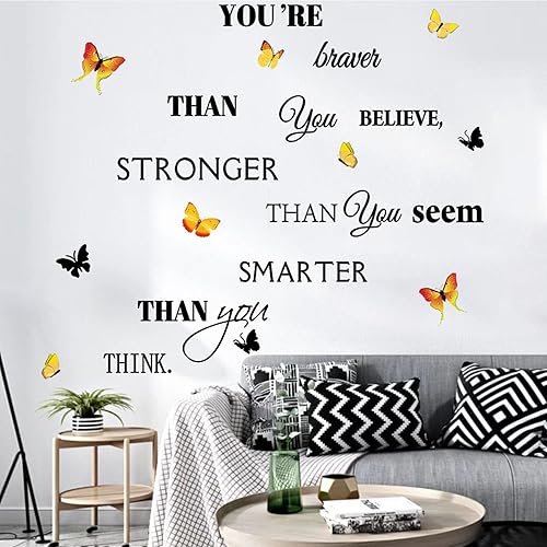 Miniatura 4 de Calcomanías de pared inspiradoras de girasol, gran frase motivacional, diseño de girasol, decoración para el hogar, dormitorio, "You're Braver