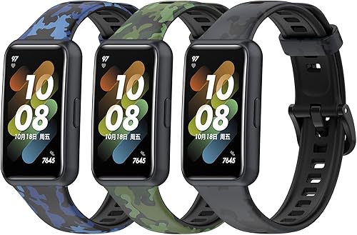 FitTurn Correa de muñeca de camuflaje compatible con Huawei Band 7 Watch Band compatible con Huawei Band 7 Sport Correa de repuesto de liberación