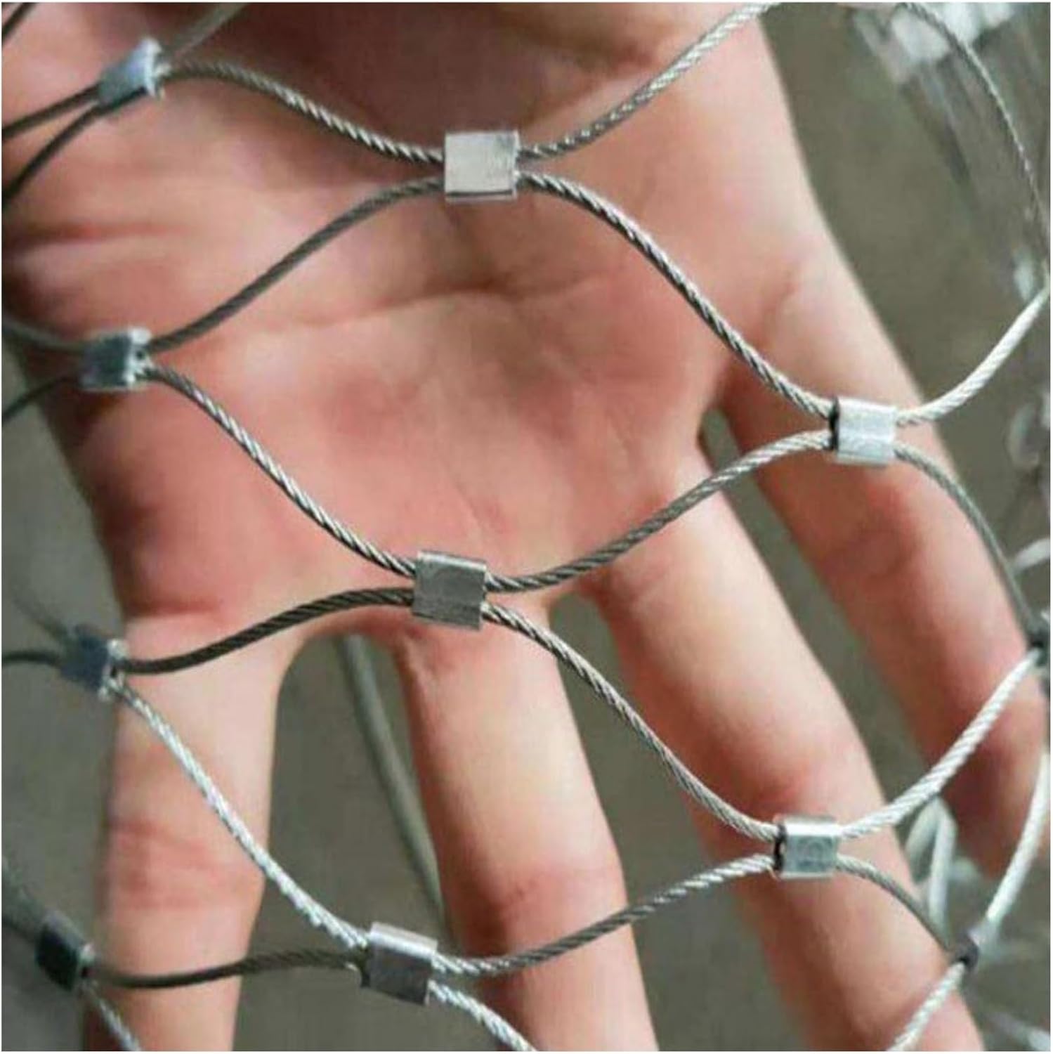 Flexible Stainless Steel Rope Mesh Garden Poultry Chicken Wire Netting Stair Safety Mesh Stainless Steel Cable Wire Rope Netting Fall Prevention Net(9.8x32.8ft(3x10m))