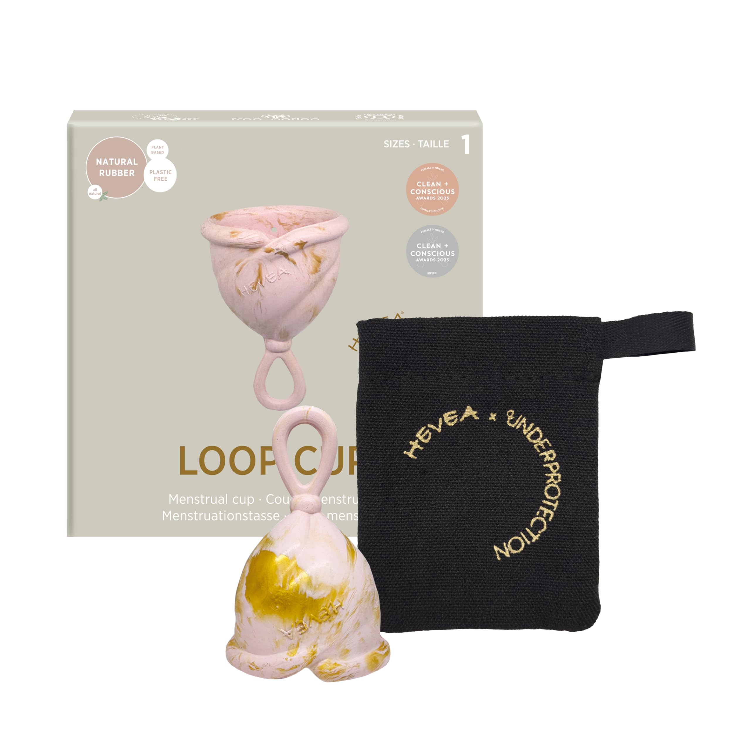 Hevea Loop - Copa menstrual tamaño 2 (natural), hecha de goma 100% natural, copa menstrual más suave, uso hasta 12 horas — view 7