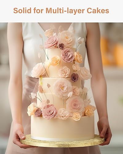 Miniatura 6 de Kootek Tambores redondos de 12 pulgadas, 12 pulgada de grosor, suministros de decoración de pasteles, cartón corrugado resistente para pasteles de