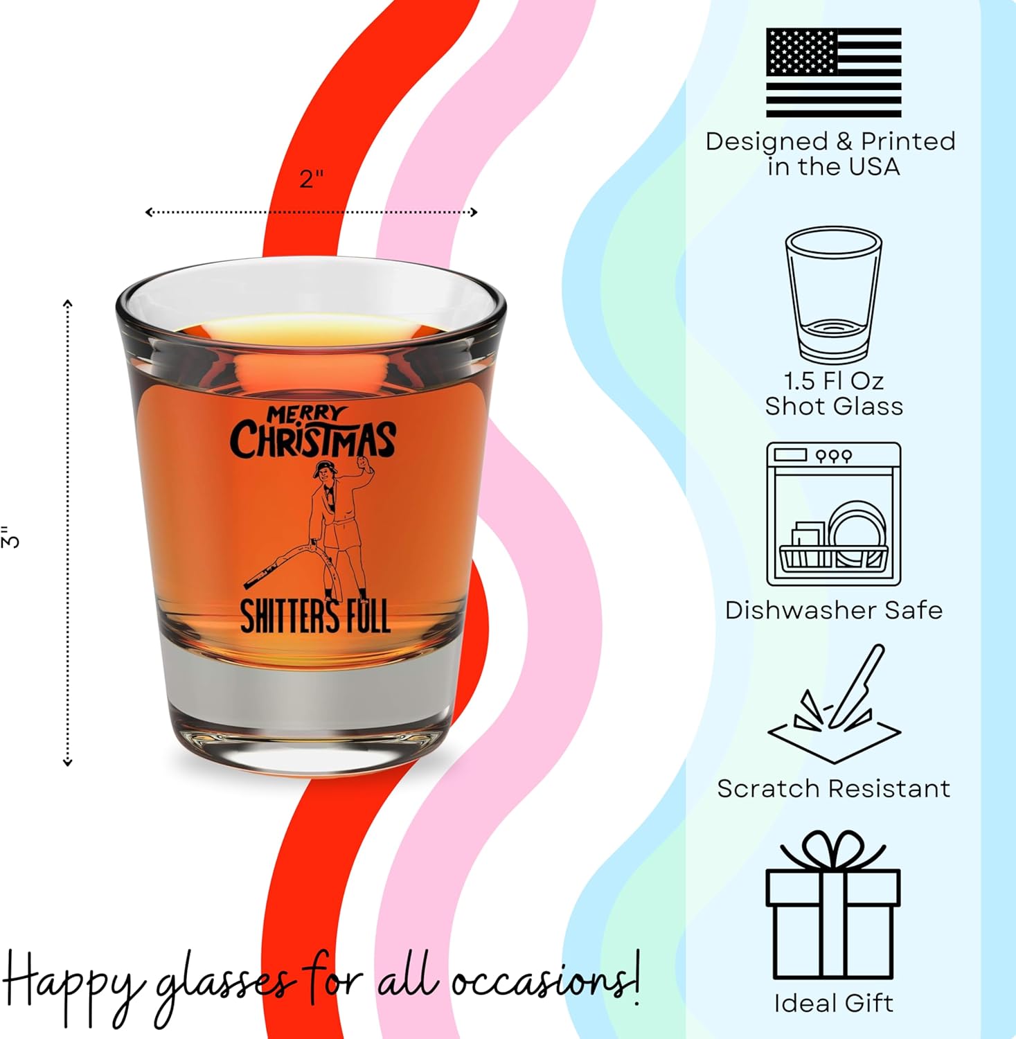 COOL AF Shitters Full Christmas Vacation Shot Glass - Cousin Eddie Griswold Christmas Vacation Gifts - Image 4