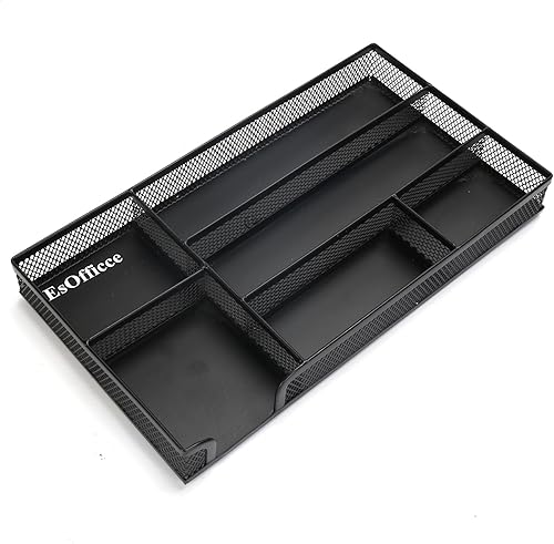 Miniatura 9 de EsOfficce Organizador de cajones de escritorio bandeja organizadora de escritorio de malla organizador de archivos de oficina organizador de