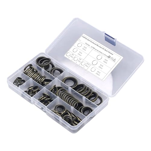 Miniatura 9 de KooingTech Arandela de trituración de 8 tamaños, junta de tapón de drenaje de aceite M6 M8 M10 M12 M14 M16 M18 M20, arandela de tapón de drenaje