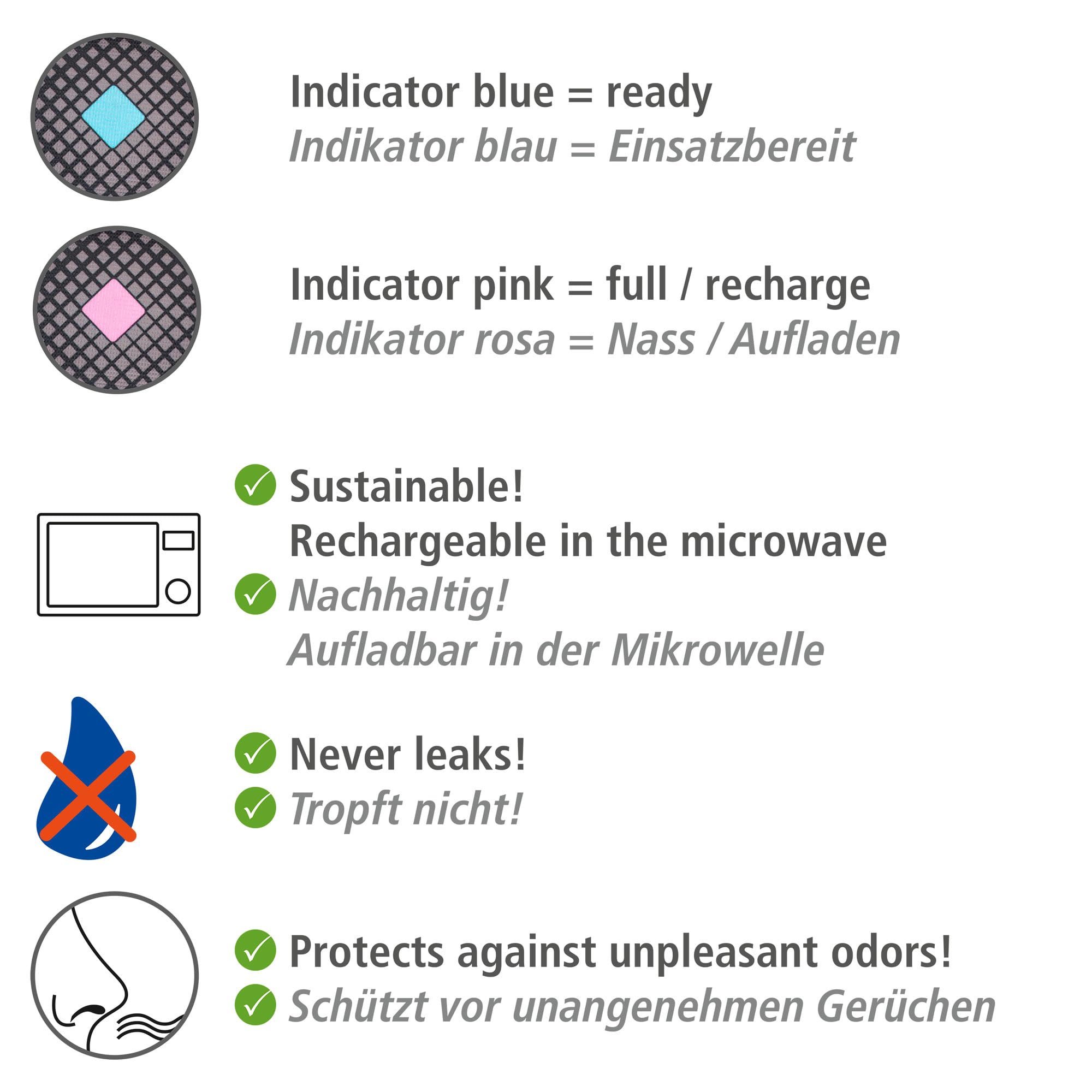 WENKO Absorbeur d'humidité voiture 2 x 500g | Désumidificateur réutilisable avec indicateur | Silicagel pour enlever buée pare-brise | Couleur noir | Dimensions 20 x 3 x 12 cm