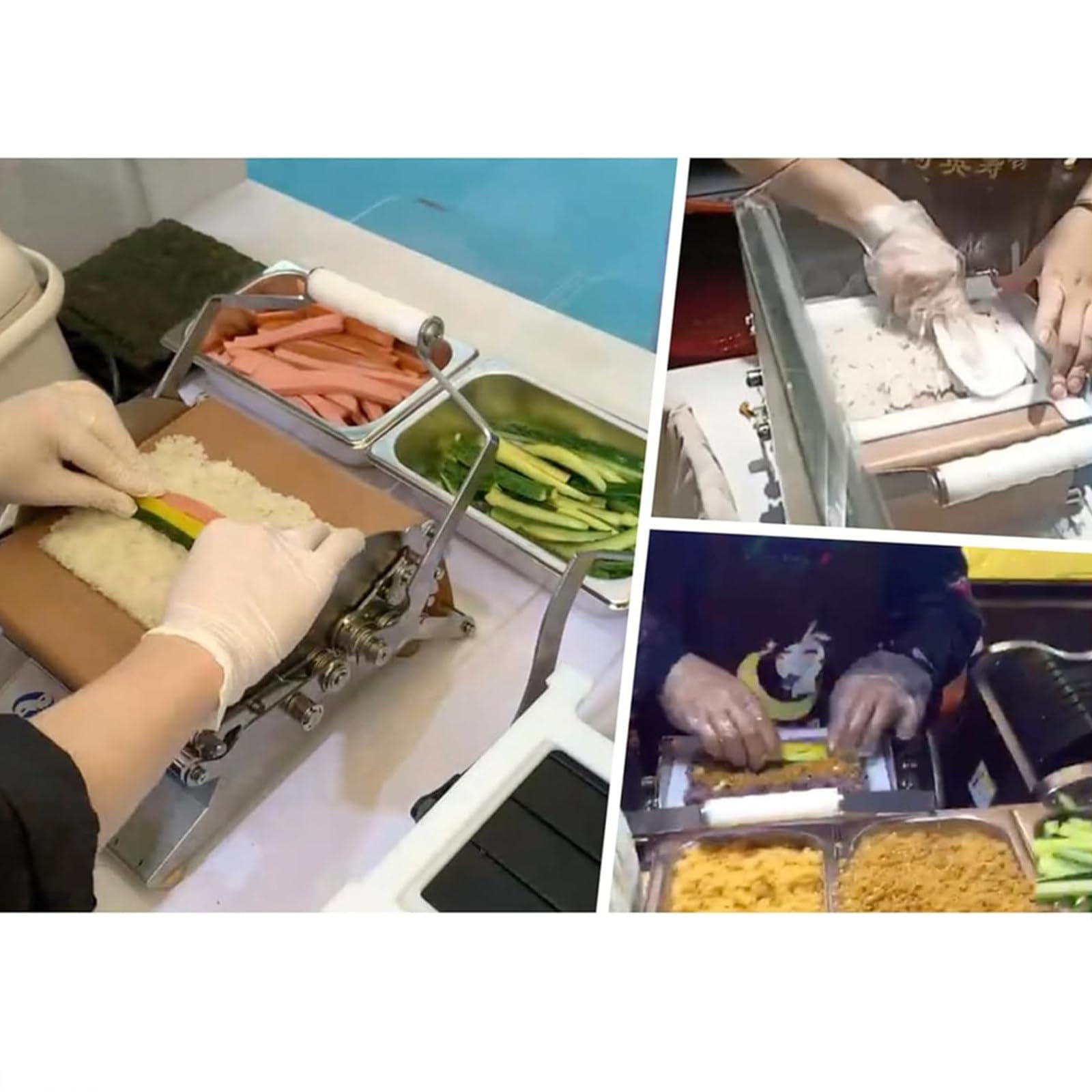 Maschine zur Herstellung von Sushi-Rollen, manuelle runde Sushi-Form mit 3 Formengrößen, Glatte Oberfläche und einheitliche Größe, Zeit sparen, für California Roll