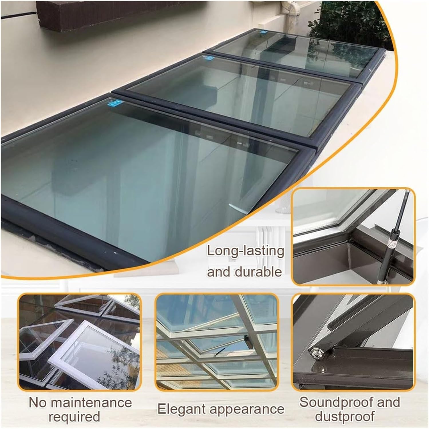 MXL&LJB Electric Roof Skylight for Home – Custom Aluminum Alloy Double-Glazed Window with Remote Control, Easy Installation for Attic, Sunroom, Roof, Basement(95x75cm)