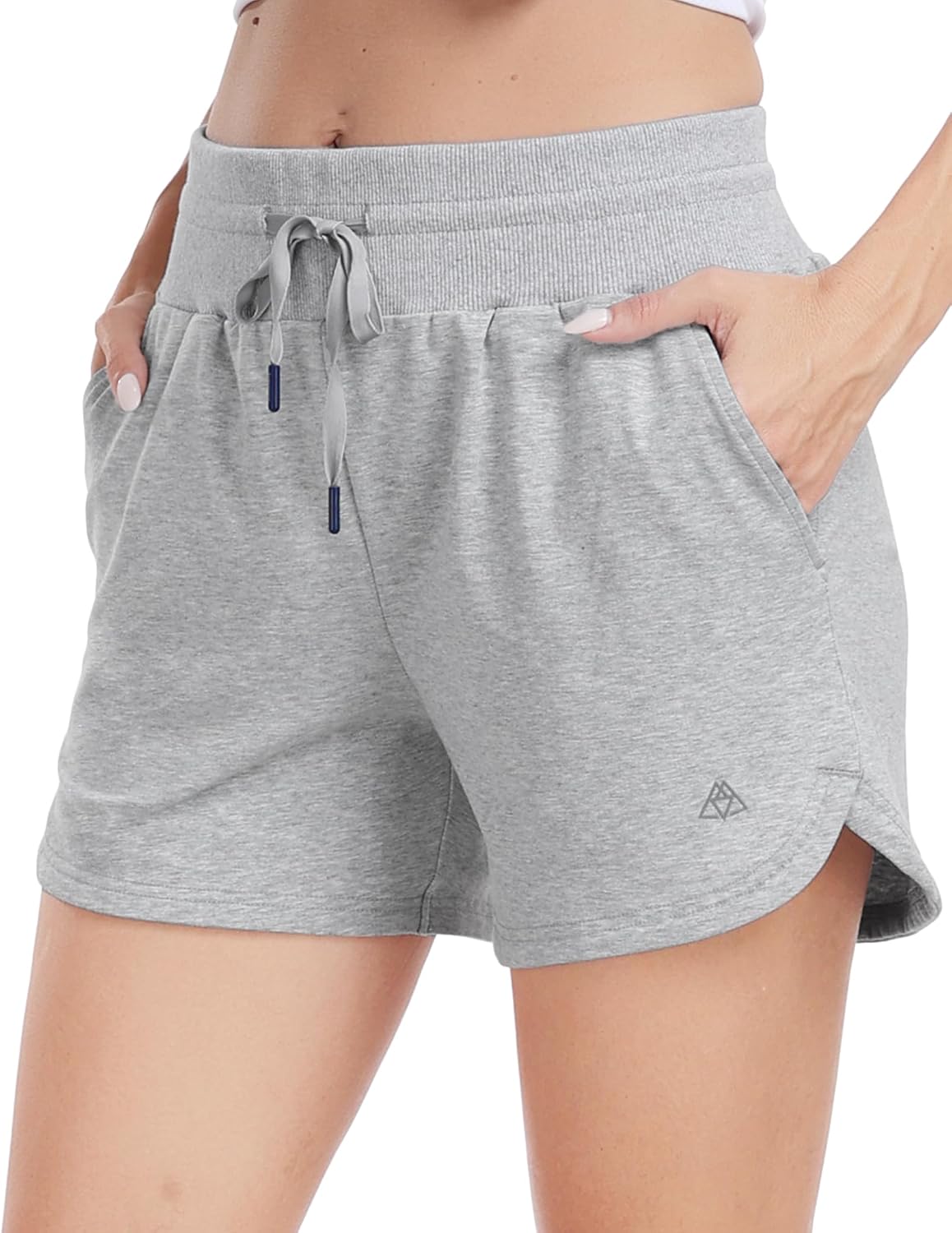 Haimont Women’s Cotton Sweat Shorts with Pockets High Waist Drawstring Comfy Lounge Shorts Athletic Running Workout 4″ Shorts