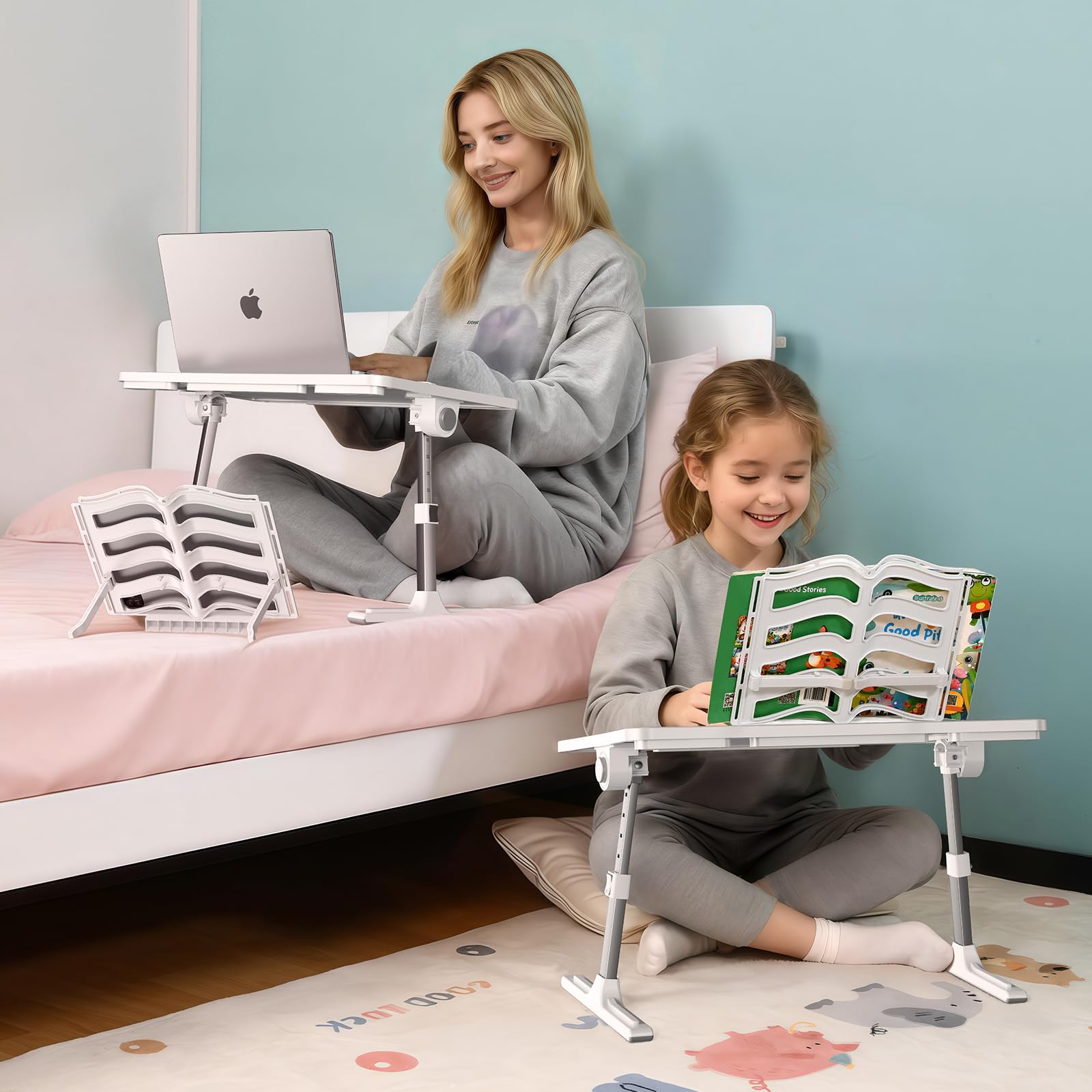 Laptop Desk for Bed Adjustable Height and Angle Lap Desks for Adults Laptop Desk with Bookstand for Bed