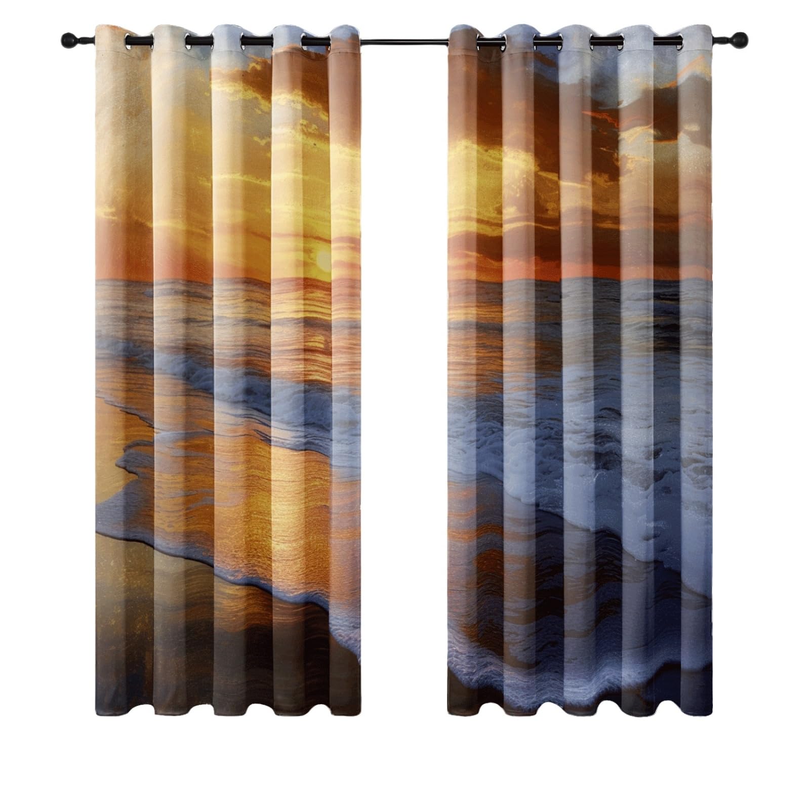 Curtain Orange Weiß Grau Gardinen Polyester Vorhang mit Ösen Blackout Curtain Waschbar Vorhänge mit Ösen Living Room Thermovorhang Schlafzimmer Verdunklungsvorhänge Blickdicht 2x140x160cm