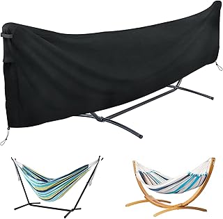 Hammock Cover Waterproof, 112'' 420D Heavy Duty Oxford Cover with Handles and Vents, Hammock Rain Cover for Outdoor Hammoc...