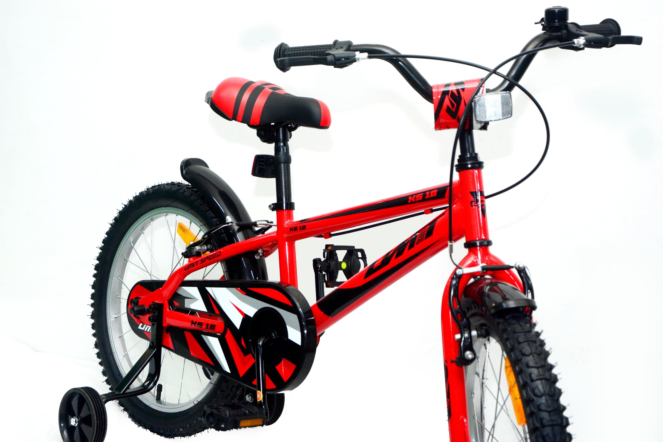 Bicicleta 18 Pulgadas niño | Bicicleta niño 6-9 años + Frenos V-Break + Estabilizadores + Cuadro Acero | Segura y Resistente