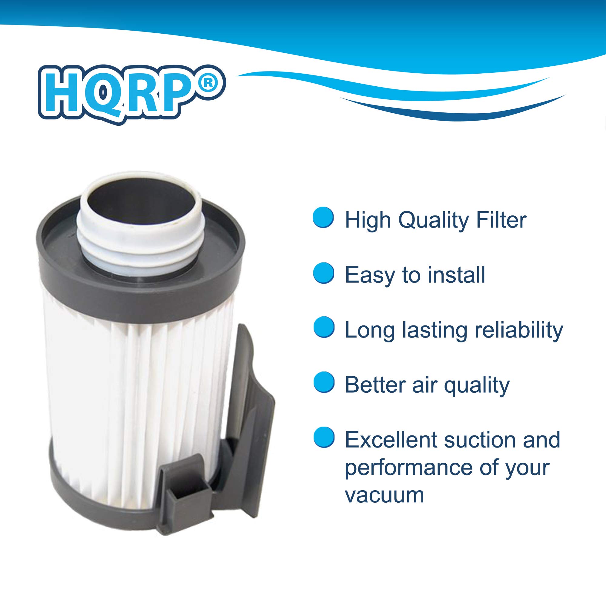 HQRP Washable Filter compatible with Eureka Optima 431BX 431F 437AZ 431DX 433A 431A 431AE 431AX 431AXZ 431B 433B 433BE 433BET 437AXZ Lightweight Vacuums