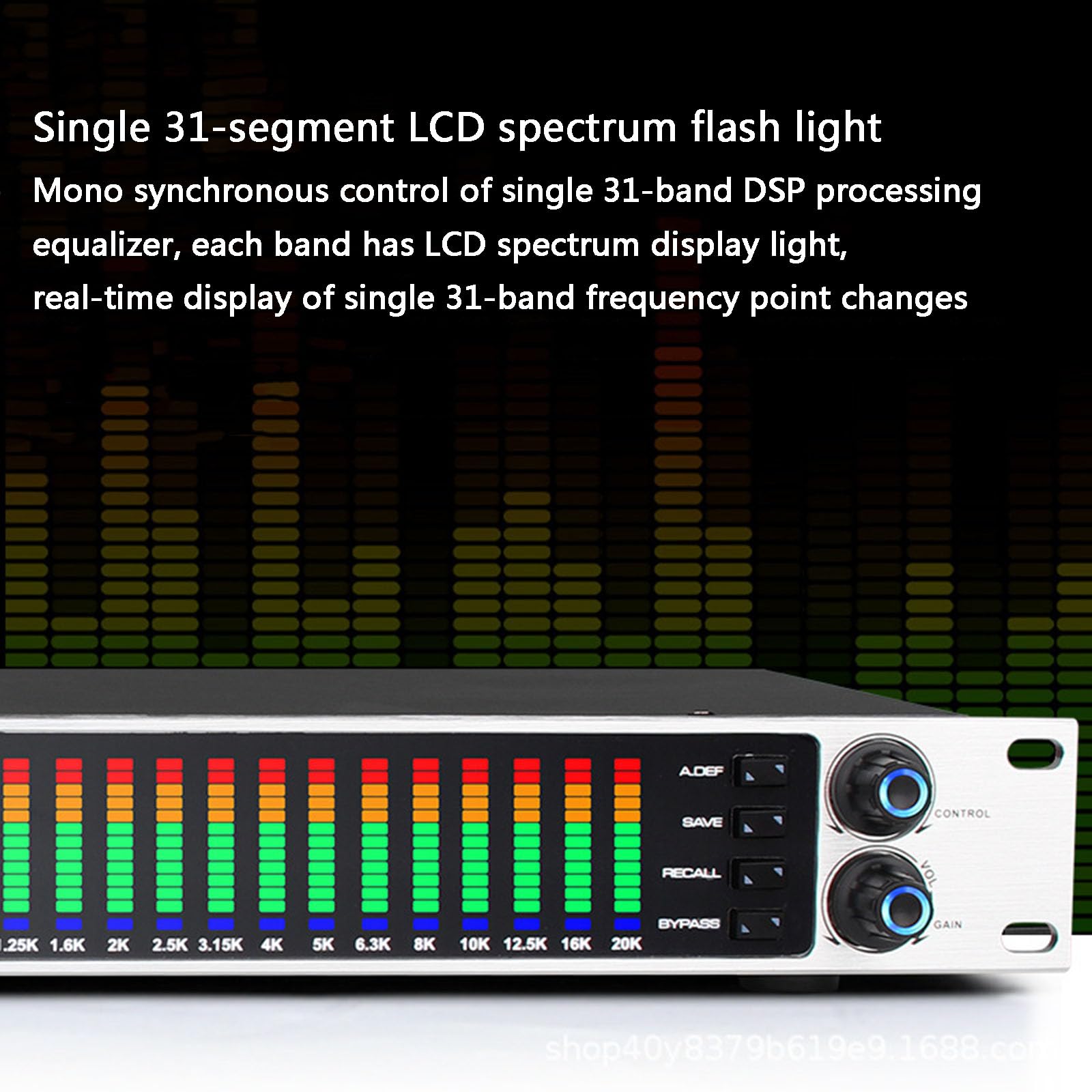 Égaliseur numérique 31 Bandes, égaliseur Graphique Audio Professionnel, réduction du Bruit du Tuner d'égalisation des Basses du lycée, avec écran LCD du Spectre, pour Barre de Performance de cinéma