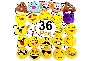 36 Pack Dreampark Emoji Keychain Mini Cute Plush Pillows Party Favor