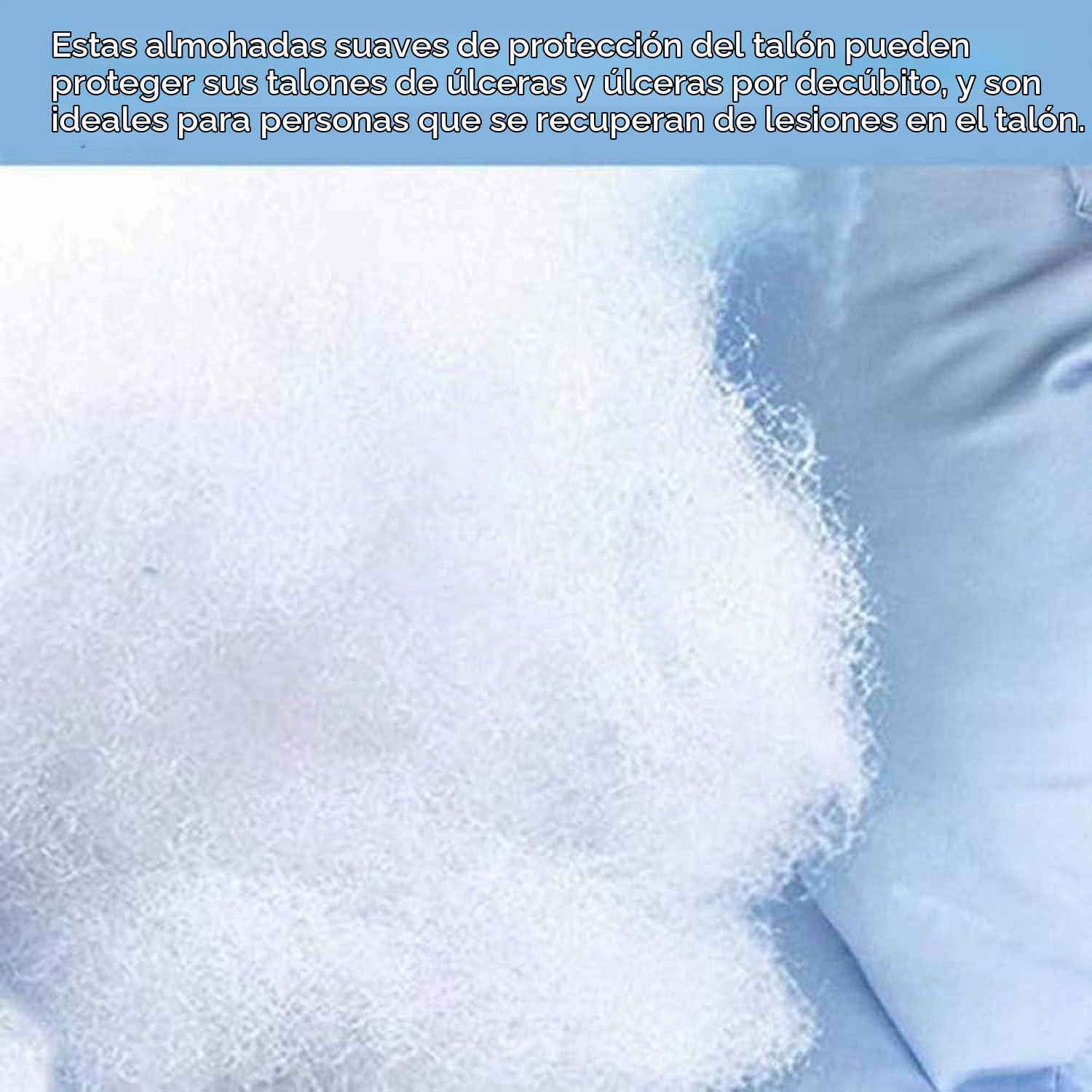 Taloneras Antiescaras, Protector de Talón con Espuma de Alta Resiliencia para Alivio y Prevención de Úlceras por Presión para Pacientes Postrados en Cama y Ancianos en Cama o Silla de Ruedas