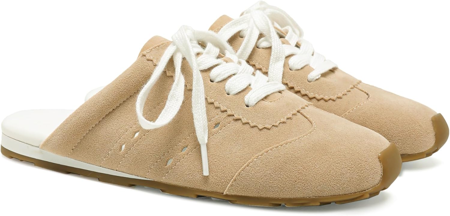 Women's Faux Suede Mule Sneakers Slip On Casual Backless Shoes Comfortable Indoor Outdoor Slippers for Walking Office Wear - Image 2