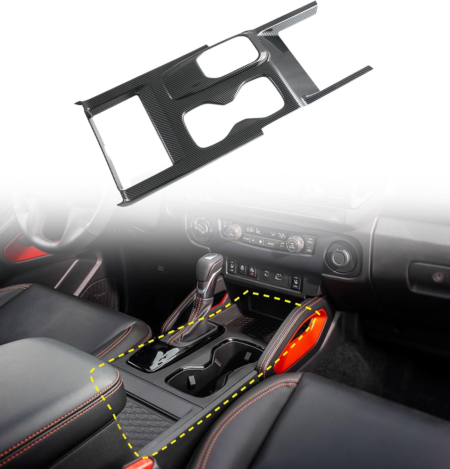for Nissan Frontier 2022-2025 LHD ABS Carbon Fiber Gear Position Panel Cover Trim 1pcs Car Accessories
