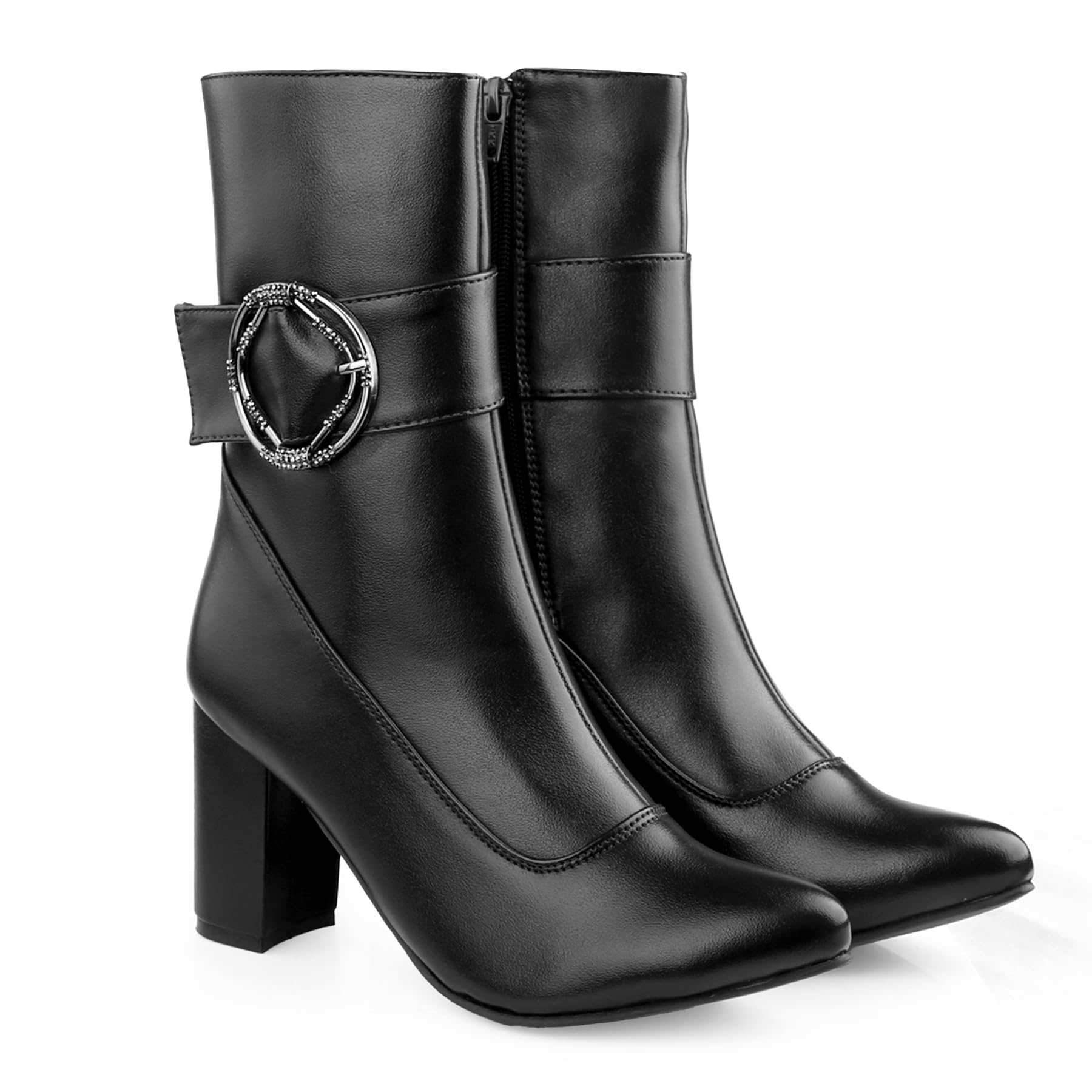 Men's Ankle Zipper Boots for Women with Exclusive Buckle Design-image-49