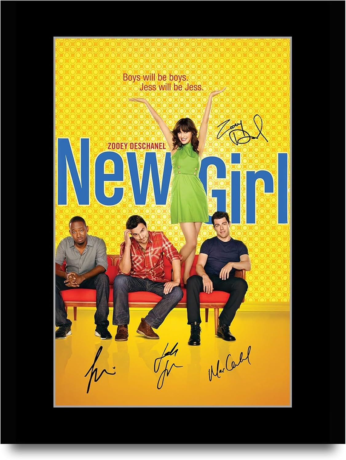 HWC Trading New Girl Gifts Printed Signed Autograph Poster for TV Memorabilia Fans - US Letter (ID-014700)