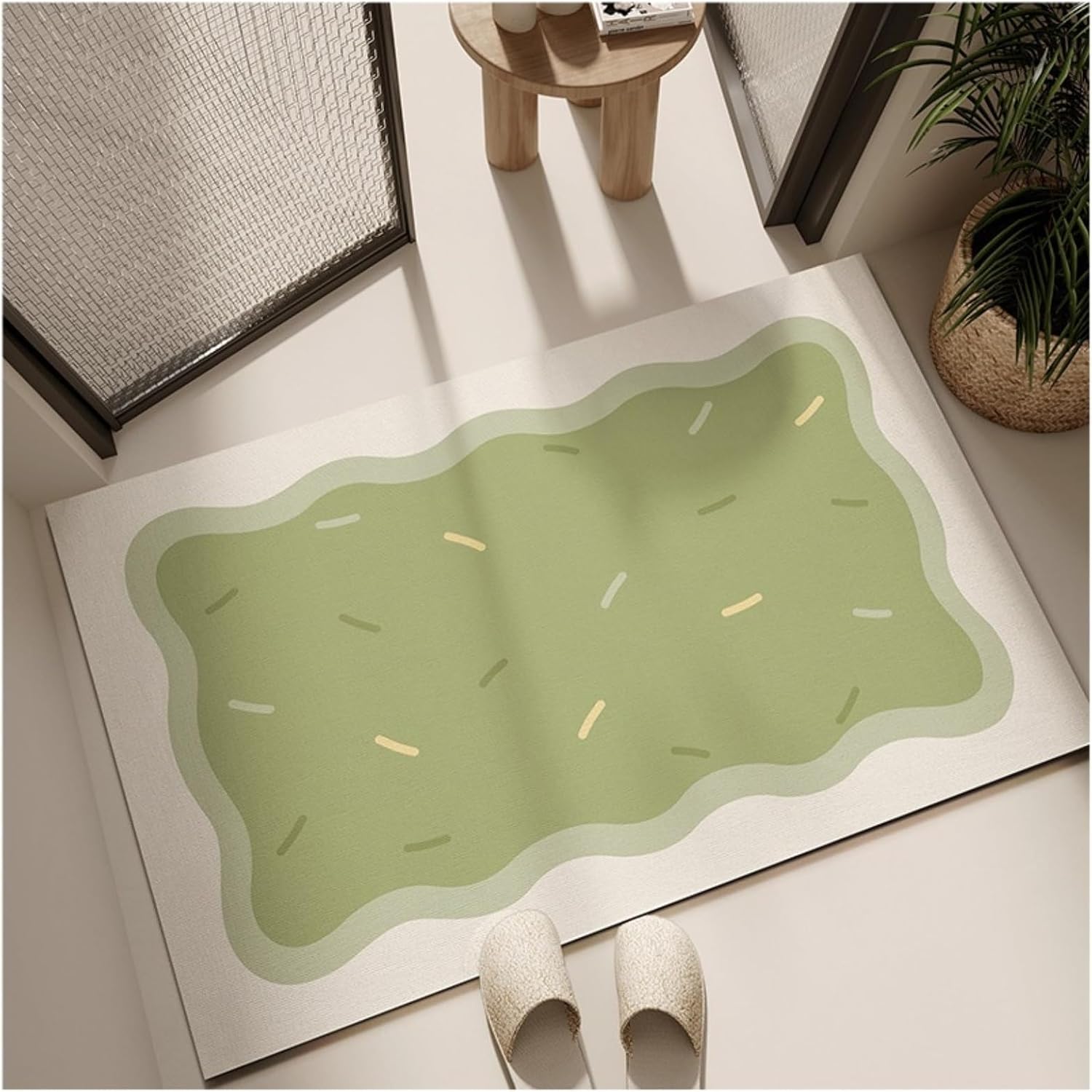 Bathroom Rugs Bathroom Mat Diatom Mud Foot Mat Absorbent Quick-Drying Non-Slip Mat Bath Mat Easy to Clean Door Mat for Shower and Bathtub Floor (Color : K, Size : 60 * 90cm)