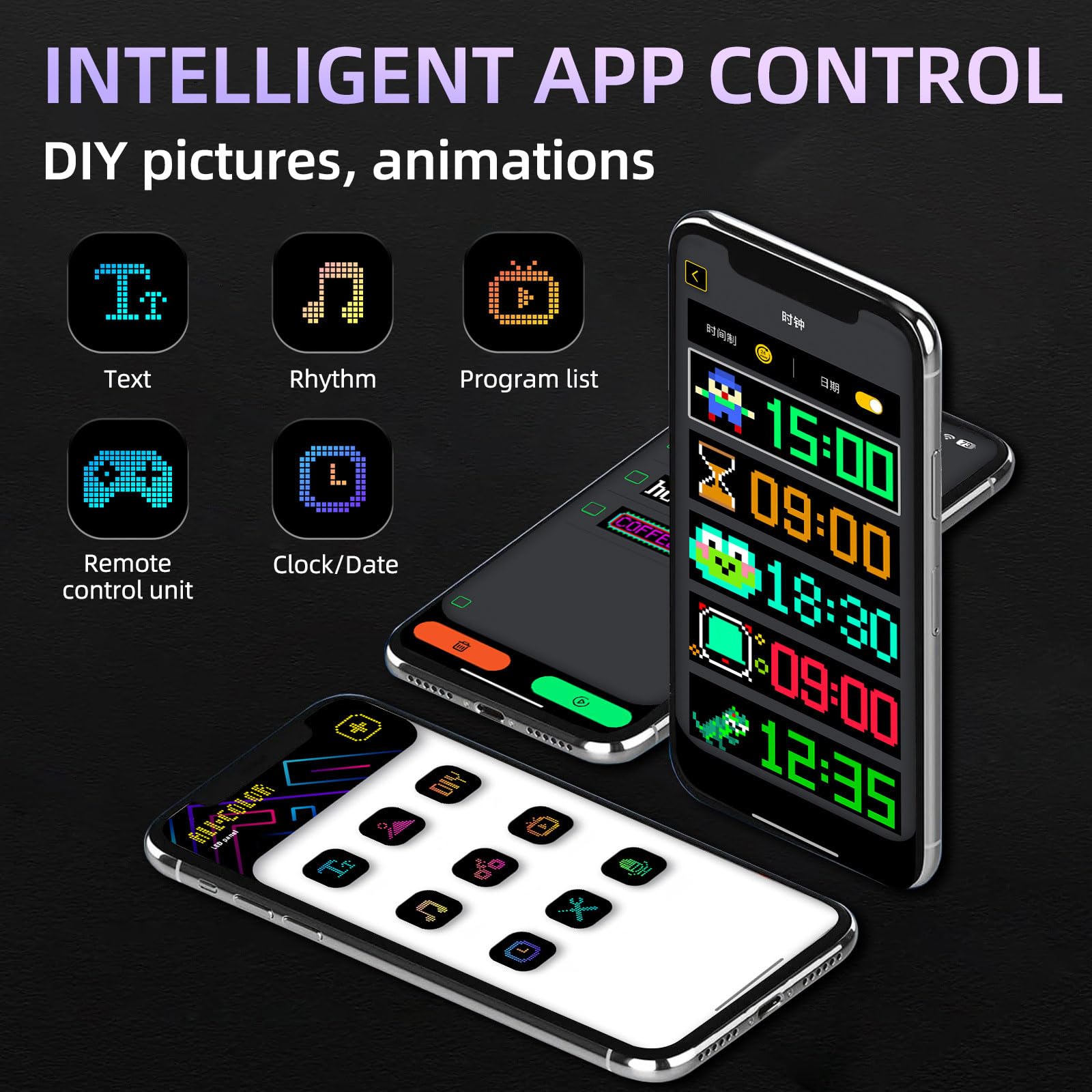Panel LED Flexible Programable - Control Vía App Bluetooth, Resistente Al Agua IP65, Con Mando A Distancia, Ideal Para Decoración Y Publicidad