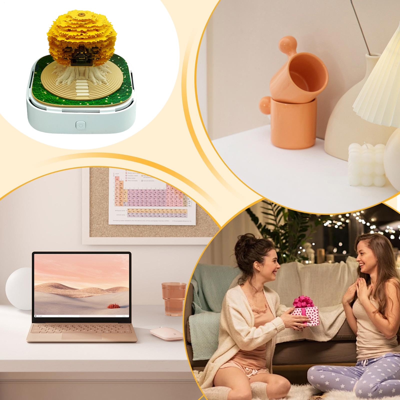 3D-Kalender – 3D- -Papierskulptur, Tischkalender 2026, stehender | Notizblock, Deck- für Schrank, , Tisch, Arbeitszimmer, Wohnzimmer, Eingang, Urlaub, Erwachsene,