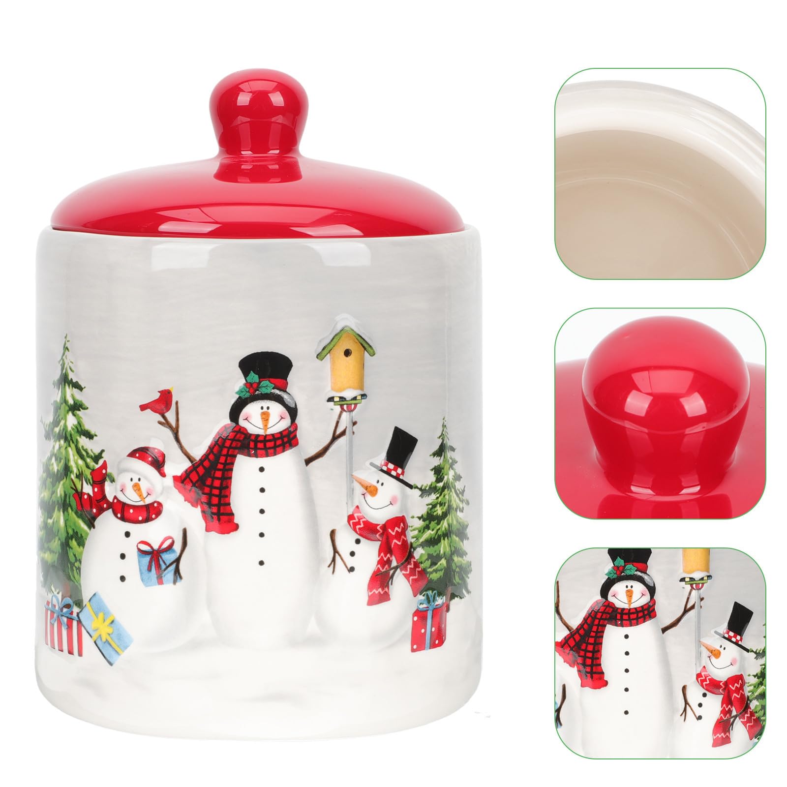 BESTOYARD Barattolo in Ceramica Chiusura Ermetica Design Natalizio per Dolci e Caramelle, Leggero e Portatile, per Occasioni di Festa e Compleanni