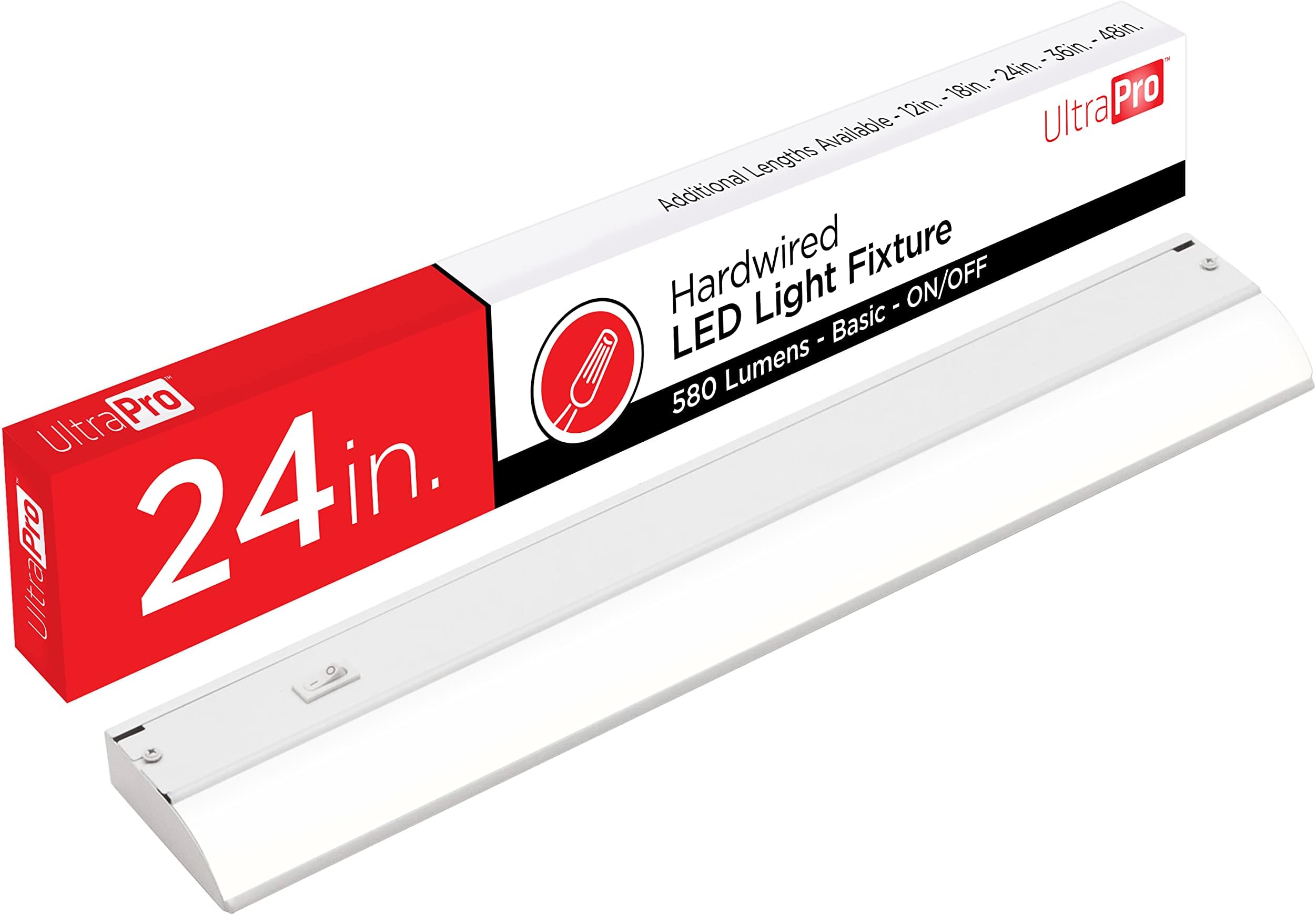 UltraPro 24 inch Hardwired Under Cabinet Lights, On/Off Only, 2700K Warm White, Under Cabinet Lighting, Under Counter Lights for Kitchen 44112