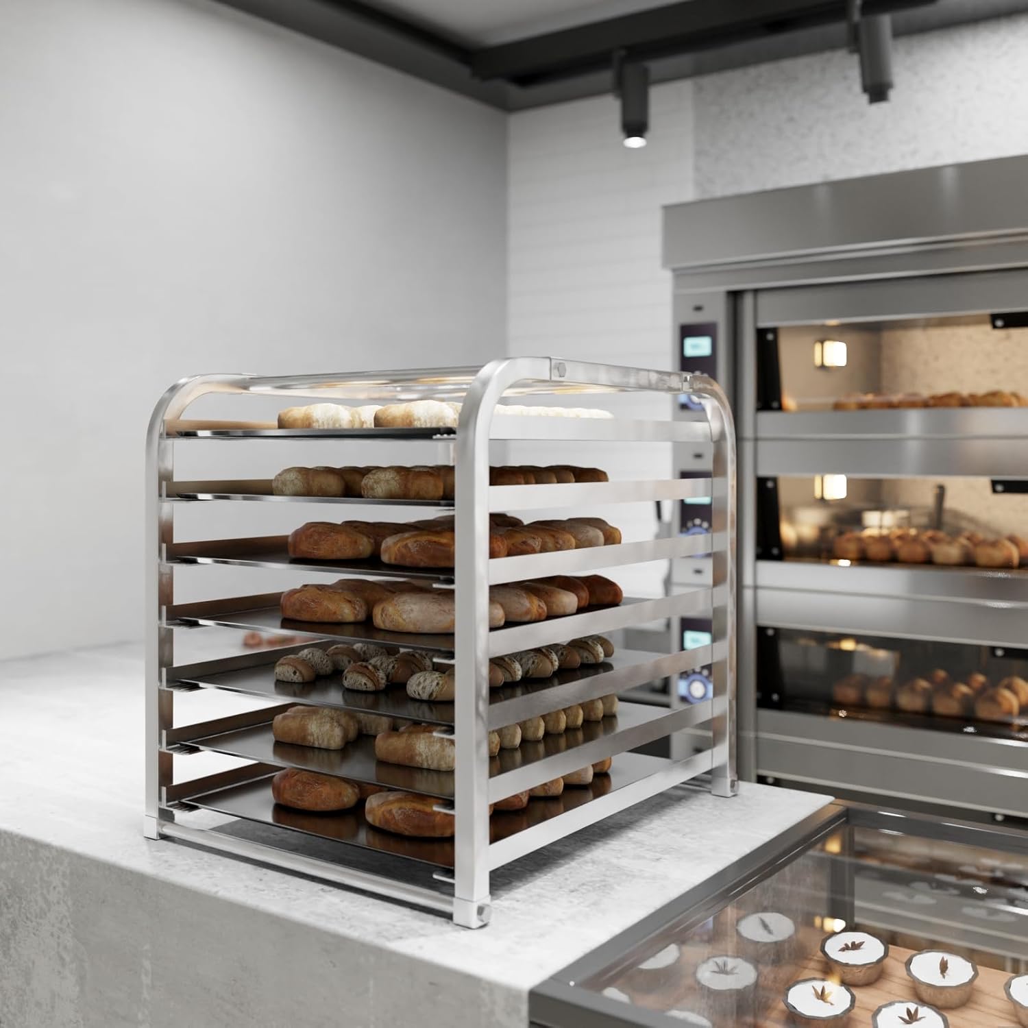 AmGood 7 Pan End Load Countertop Full Sheet. / Bun Pan Rack. NSF. 20.5 in. x 24 in. 23 in.