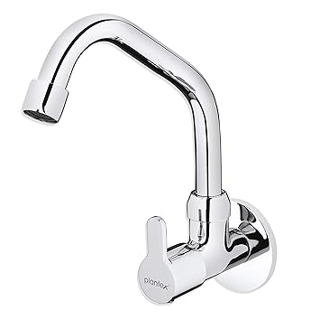 Plantex Pure Brass Flora Sink Cock Single Handle Kitchen Faucet with Wall Flange (FLO-810)