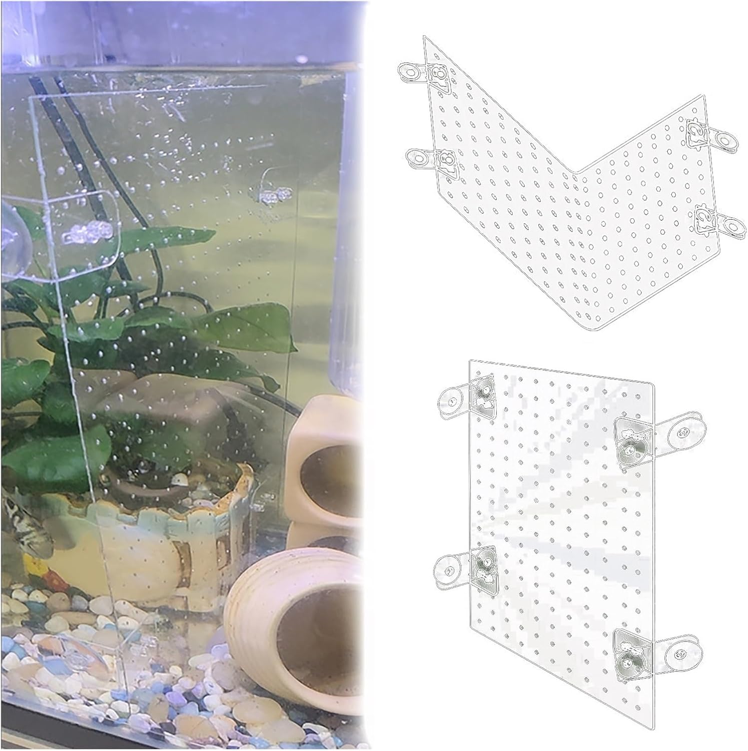 ERRULAN 5 10 20 29 40 55 75 Gallon Aquarium Divider to Separate Fry from Parents, Acrylic Isolation Grid Board, Panel A Betta Fish Tank Flapper Accessories(Fits Fish 2cm/0.79in,75gal (45x120cm))