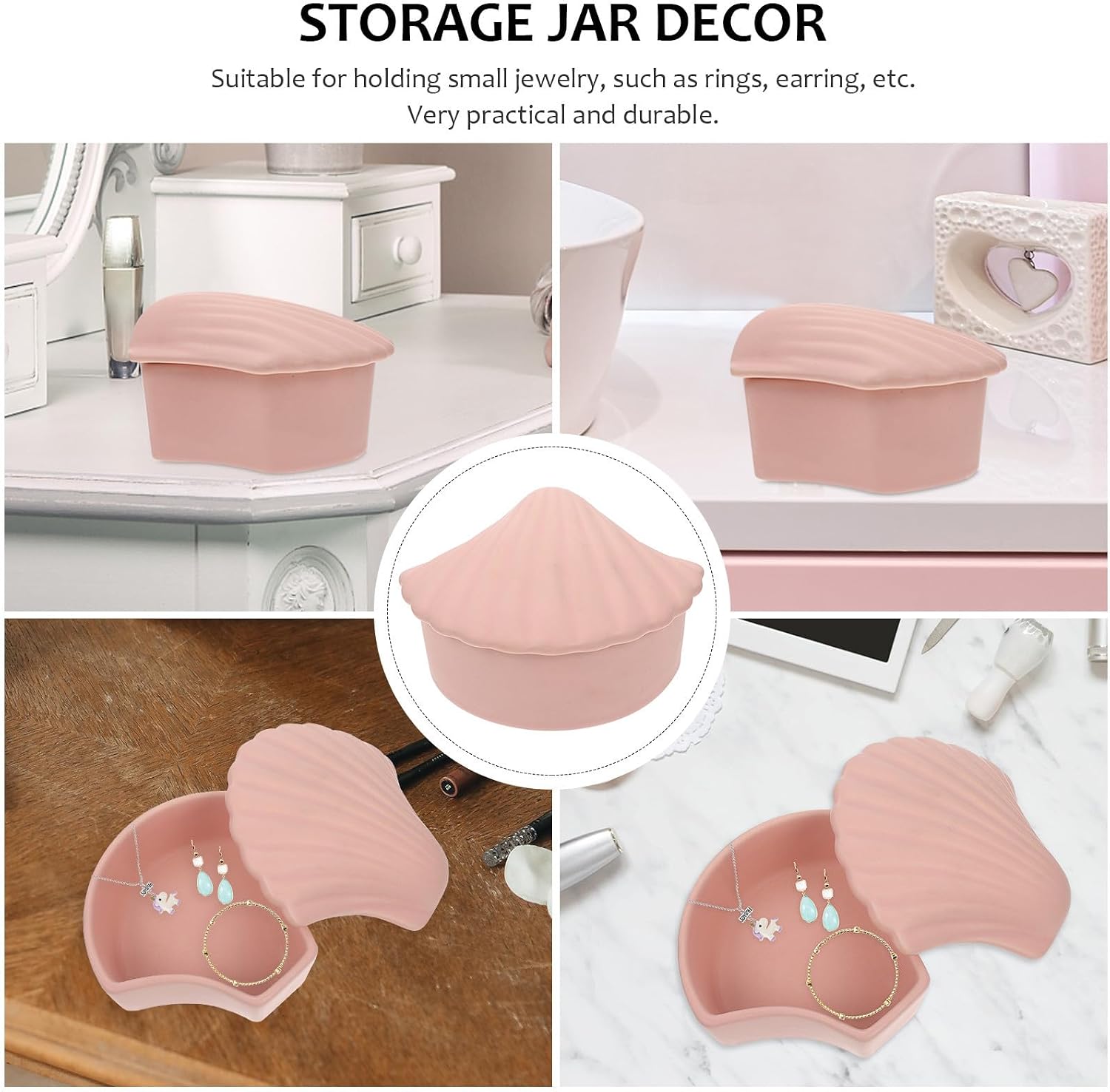 Baluue Ceramic Storage Jar with Lid for Small Jewelry and Rings image 3