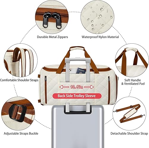 Miniatura 5 de Bolsas de ropa convertibles para viajes bolsa de lona para ropa de mano con correas de mochila para hombres y mujeres, 4 en 1, bolsas de viaje