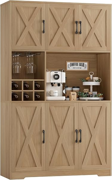 HOSTACK Pantry Cabinet with Microwave Stand