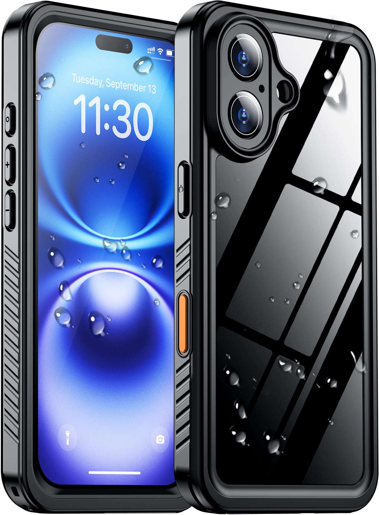 Temdan Compatible with iPhone 16 Case Waterproof, Built-in Screen & Camera Protector IP68 Underwater Full Body 16FT Military Dropproof Shockproof