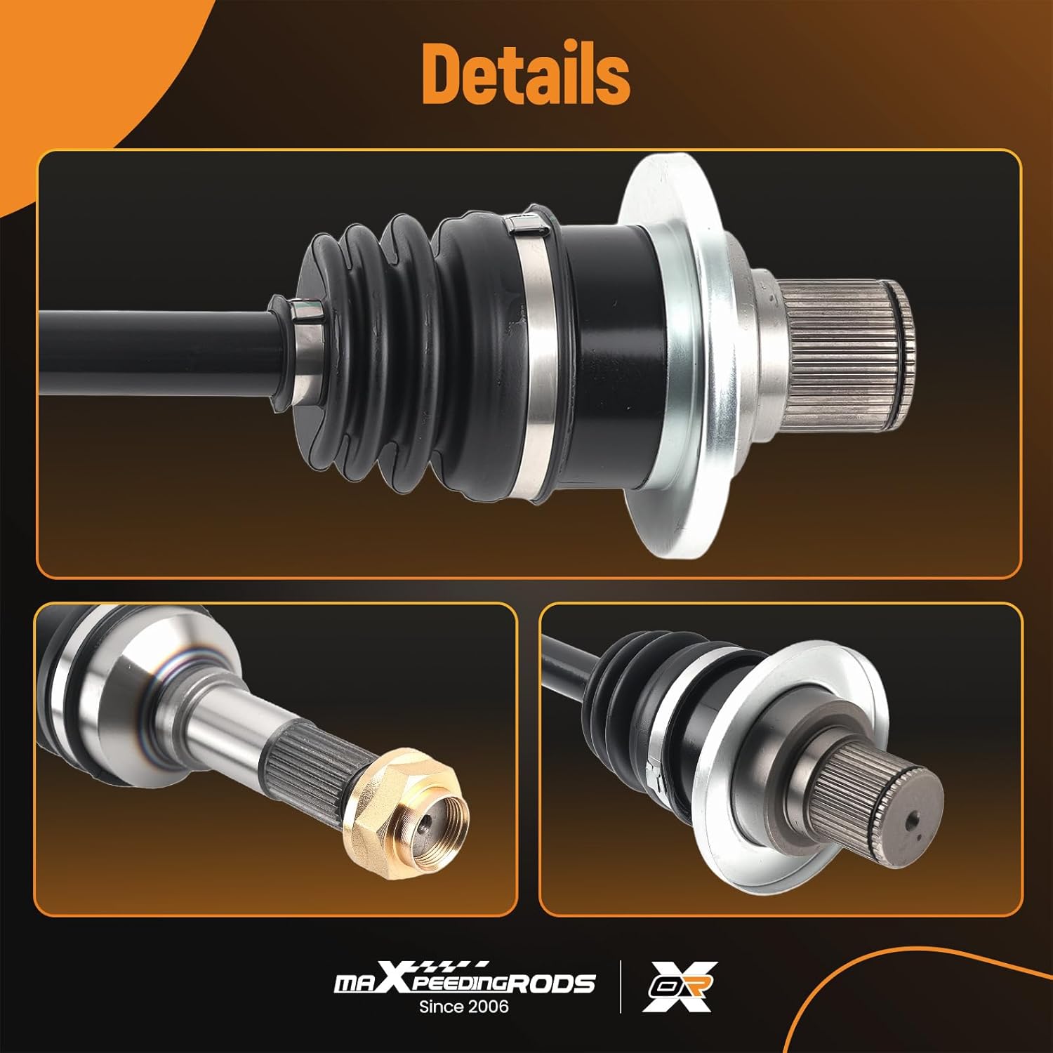 maXpeedingrods Pair (2) Rear CV Axle Shaft Assembly for Yamaha Rhino 450 2006-2009, Rhino 660 2004-2007, Left and Right Side, Replace# 5UG-F530W-00-00, 5UG-F530W-00-00