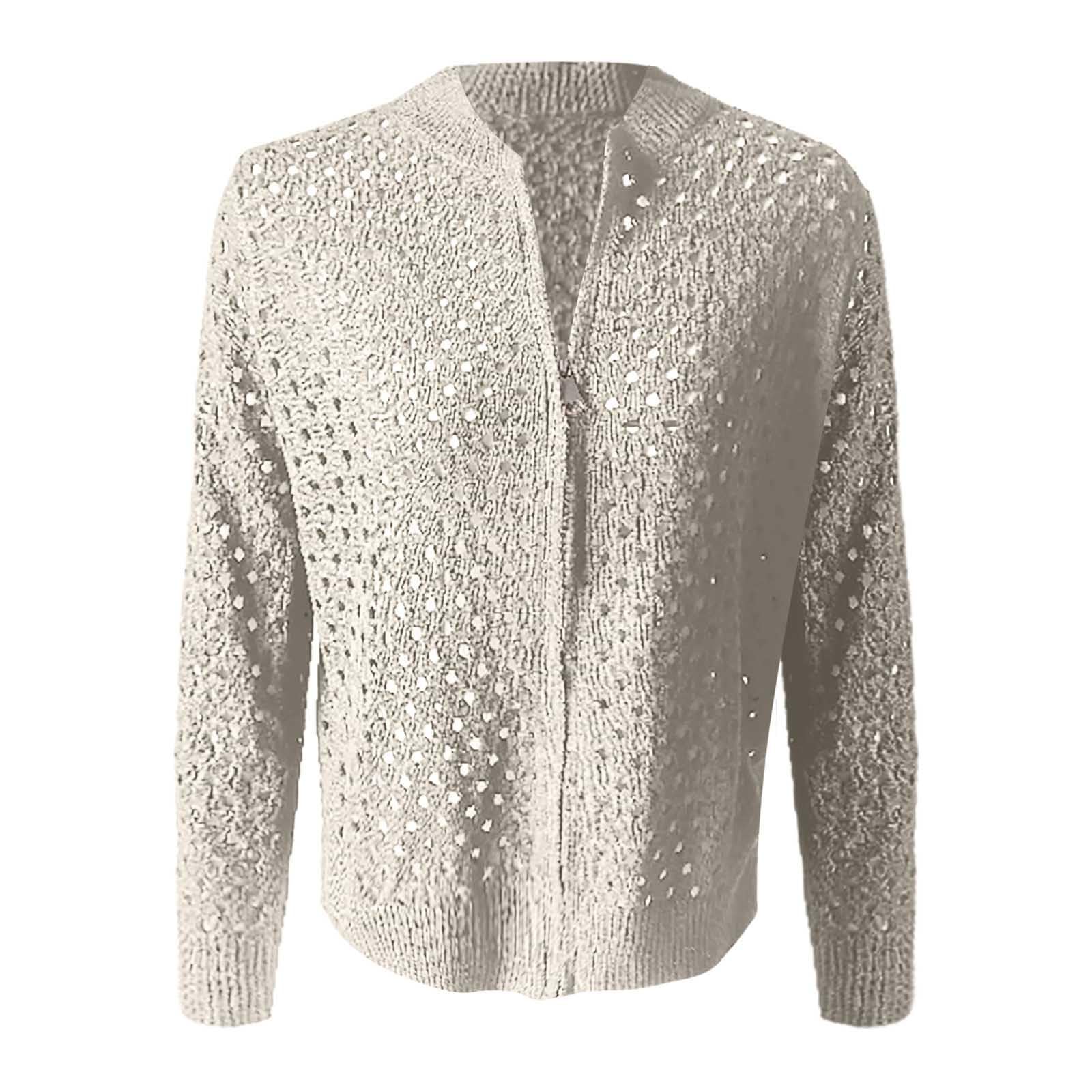 Generisch Maglione natalizio da donna, casual, alla moda, con chiusura lampo, per donna
