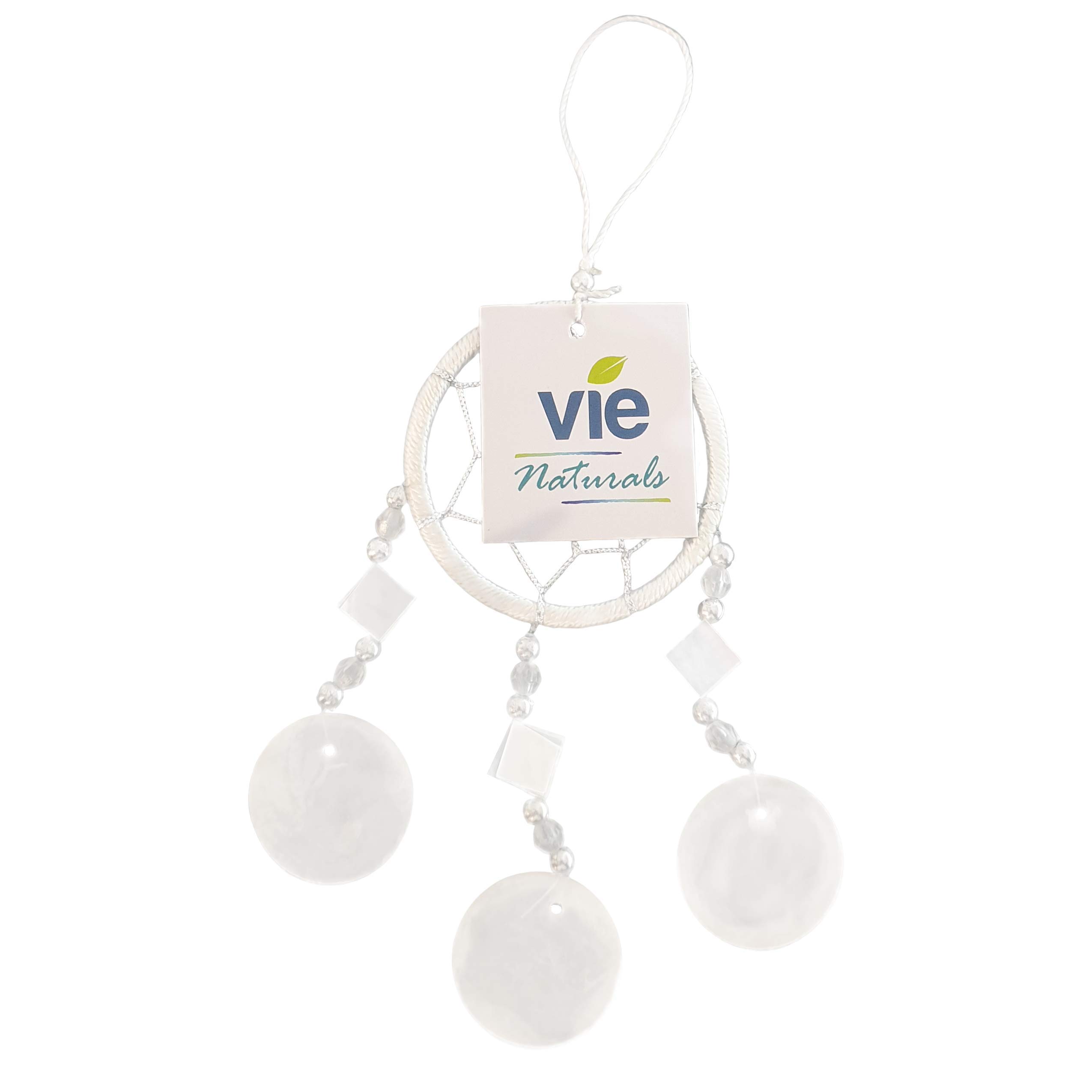 VIE Naturals Capiz Dream Catcher, No Feathers, 6cm, White UK-VN0484-CAPIZ-DREAMCAT-6CM-WH